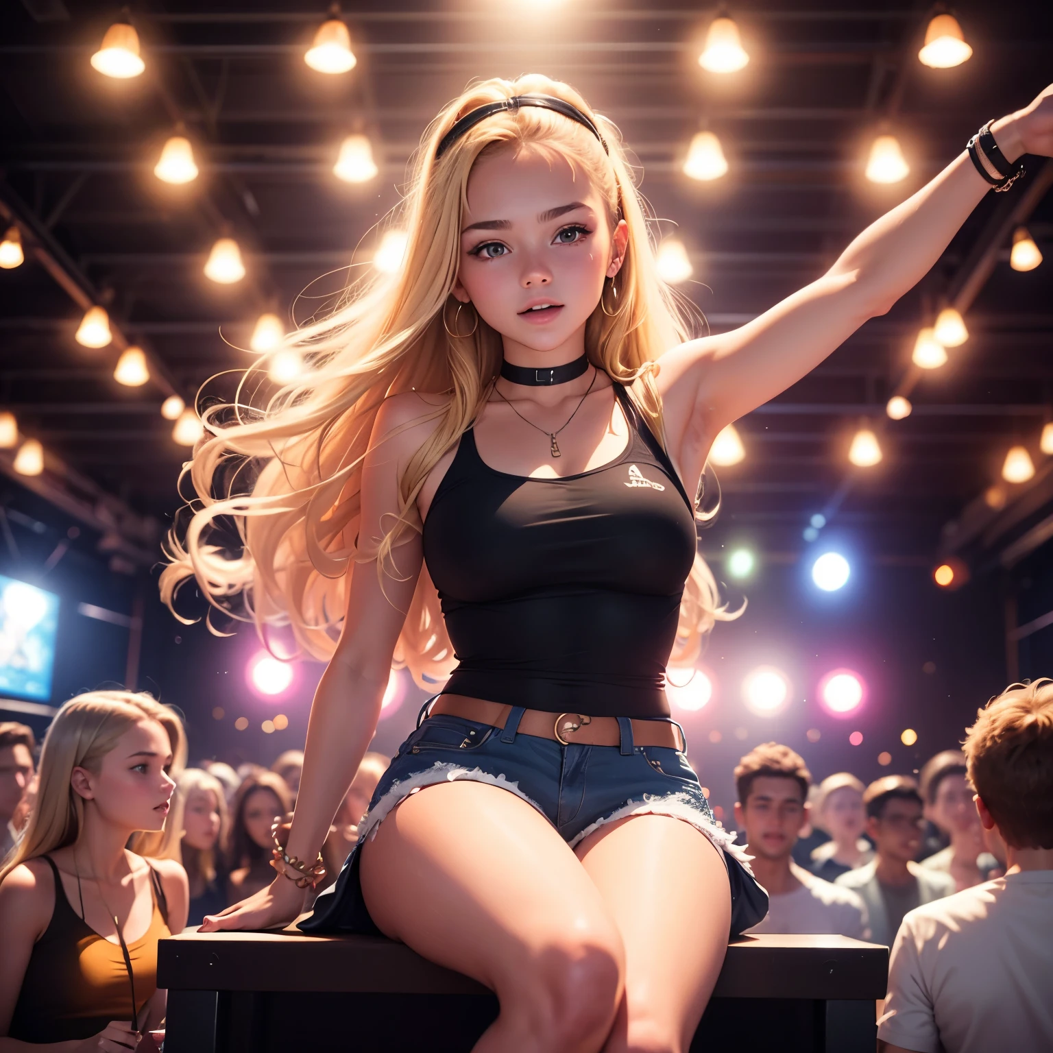 A blonde ager celebrating her birthday at an Olivia Rodrigo concert