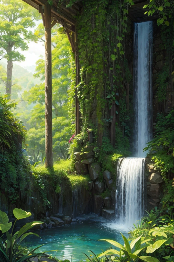 lush forest and plants.