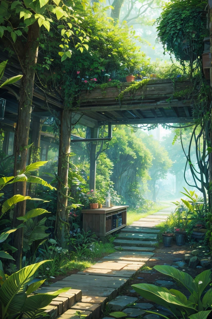 lush forest and plants.