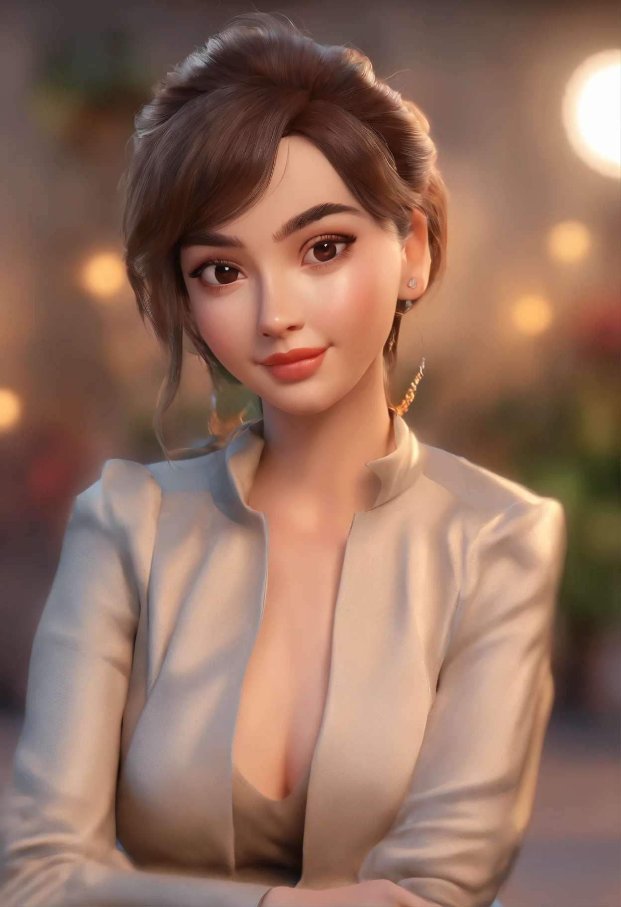 fotorrealista , mulher , pele morena , extremamente detalhado , 8k ,Chibi, looking at camera , corpo inteiro , estilo pixel