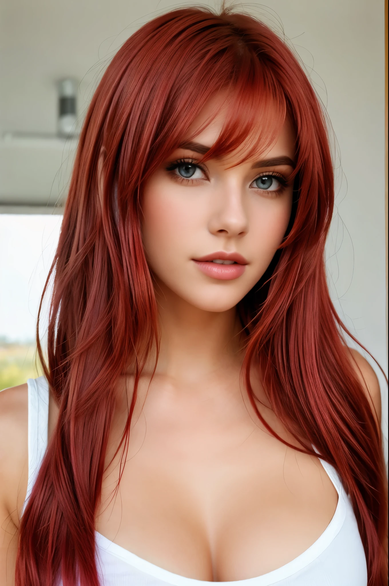 make her with dyed red hair