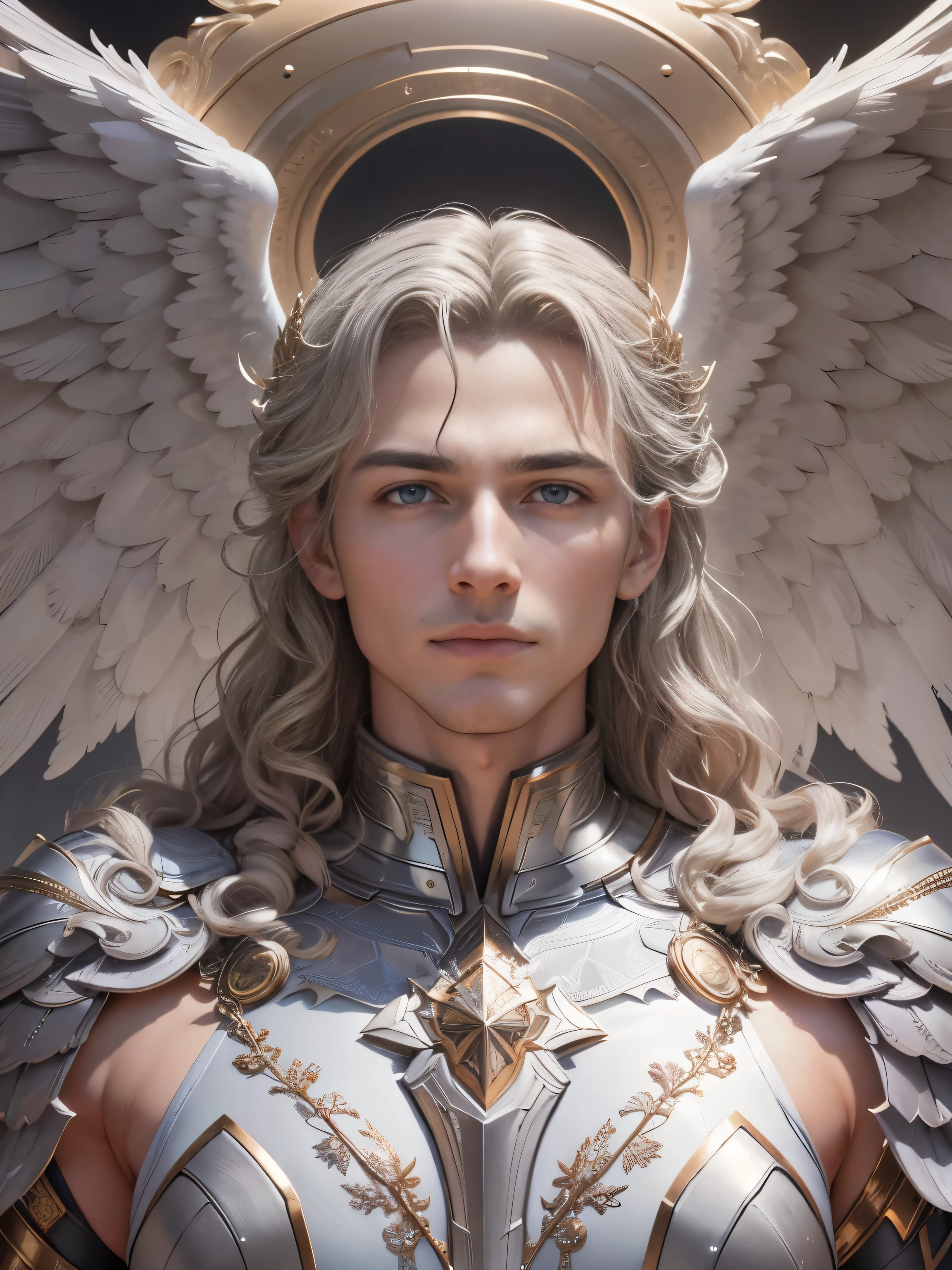 archangel michael、The last piece of the four angels,highest quality,Super detailed,High resolution,High resolution,4k,4K portrait,8k,8K portrait,unity 8k wallpaper,Detailed CG,realistic,RAW photo,real person,portrait photography,realistic,shiny skin,fine skin,(Human Angel)