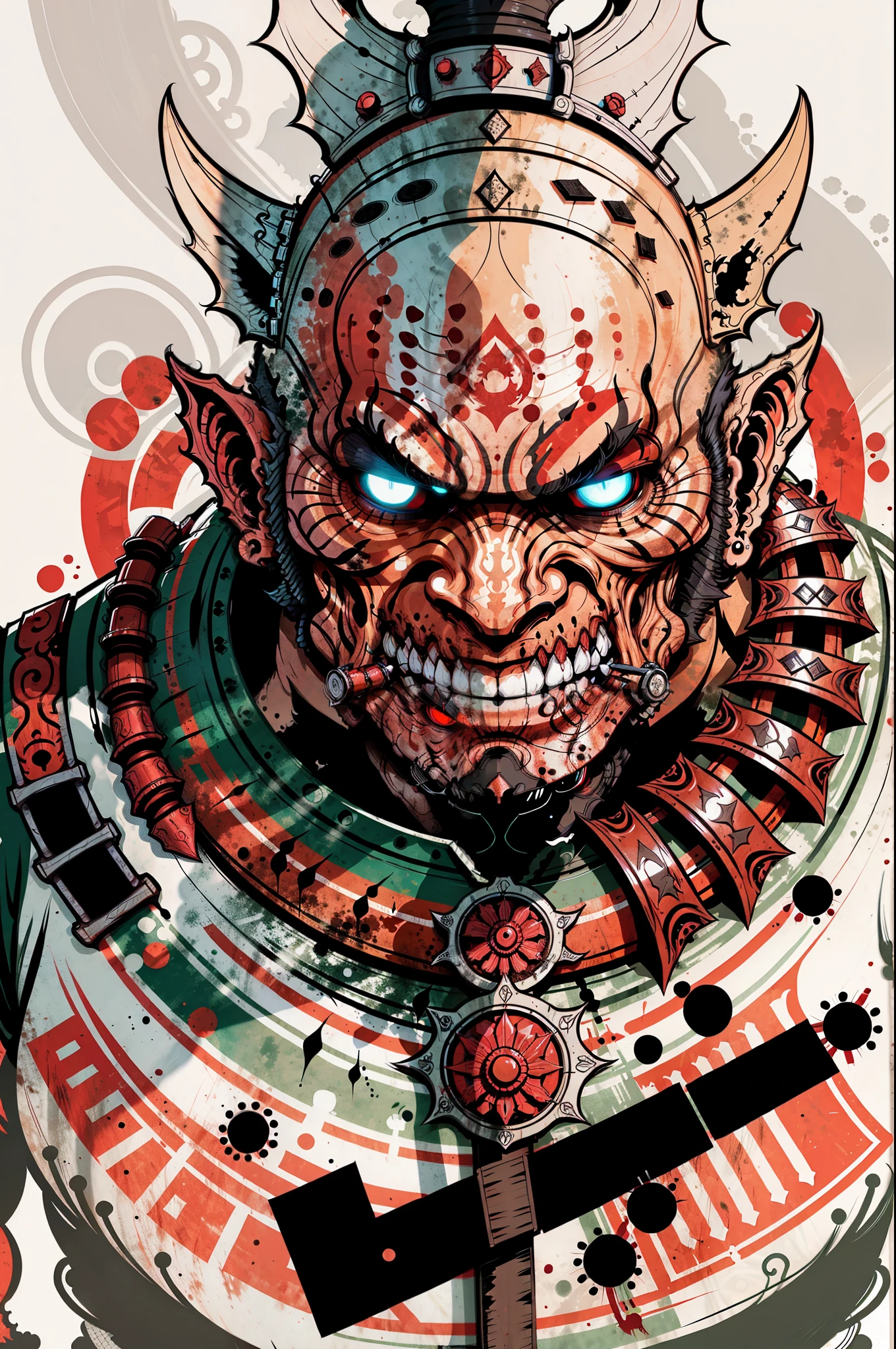 Orc warrior in the style of 0mib
