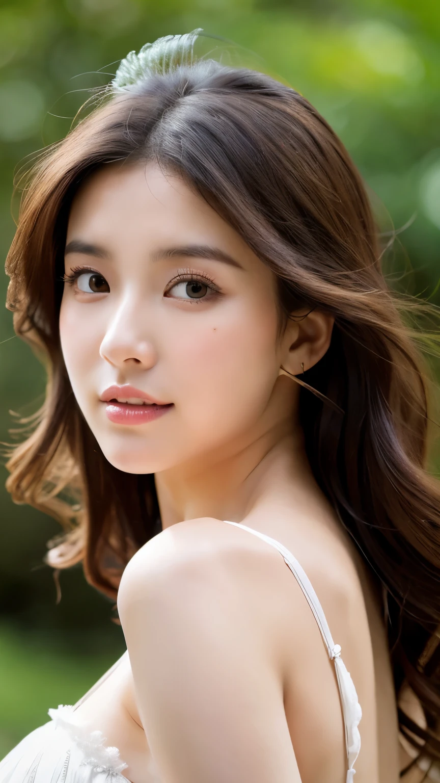 (8K、ultra high resolution、realistic pictures、highest quality: 1.4)、sharp focus、beautiful japanese woman、super big breasts、thin fabric leotard、Large wavy almost black hair,small face、narrow nose、high nose、pale face、red cheeks、semicircular eyeinute eyes、thick eyelashes、clear brown eyes、strong eye highlights、narrow mouth、thick parted lips、flushed cheeks、erotic face、Big droopy、Thigh、((full body cowboy shot))、