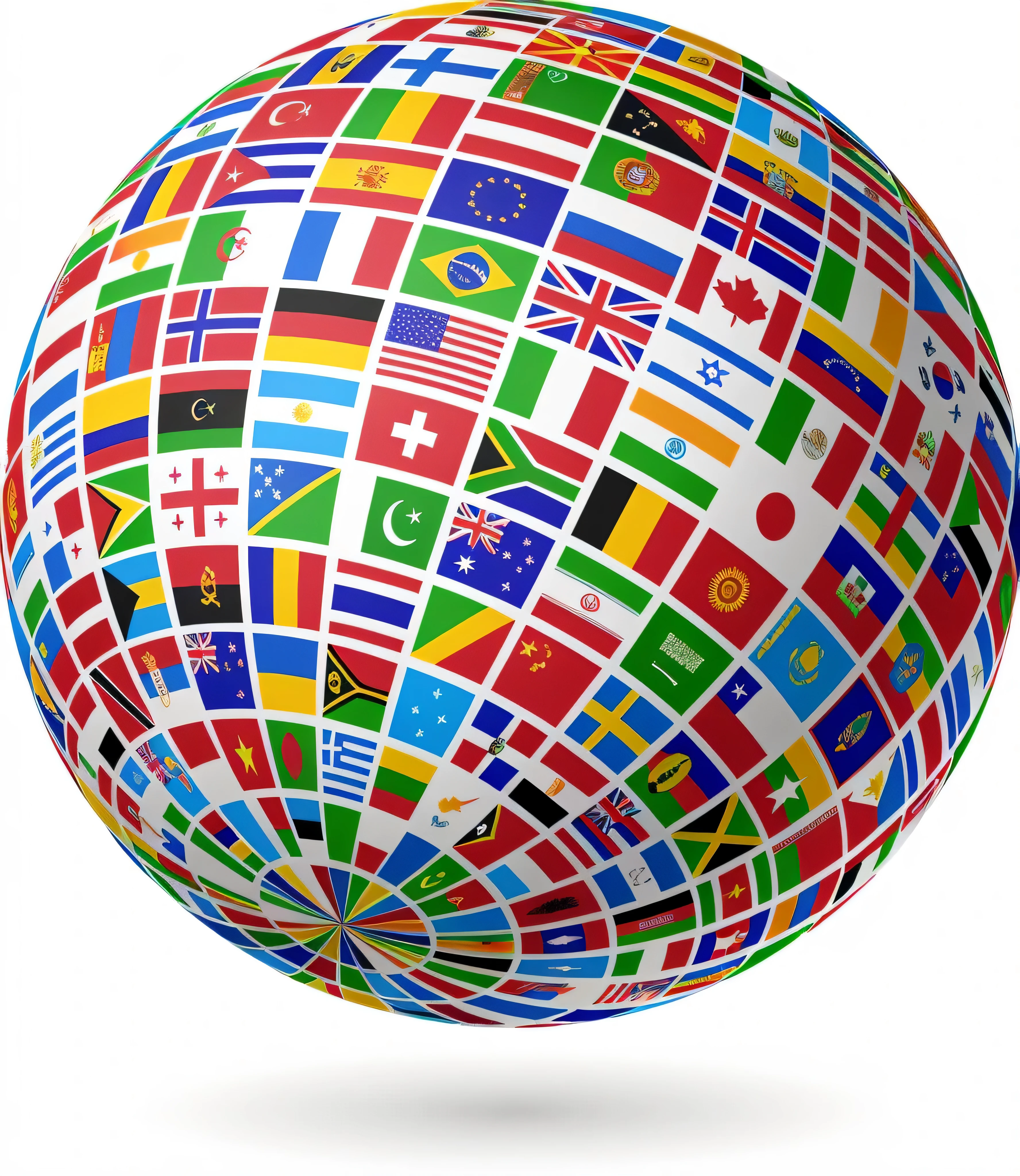 a close up of a sphere with flags of different countries, large globe, flags, globes, wide portrait, diverse, shutterstock, military, description, around the world, by Juan O'Gorman, by Juergen von Huendeberg, graphic, wikipedia, earth globe on top, by Sam Dillemans, high-res, high - res