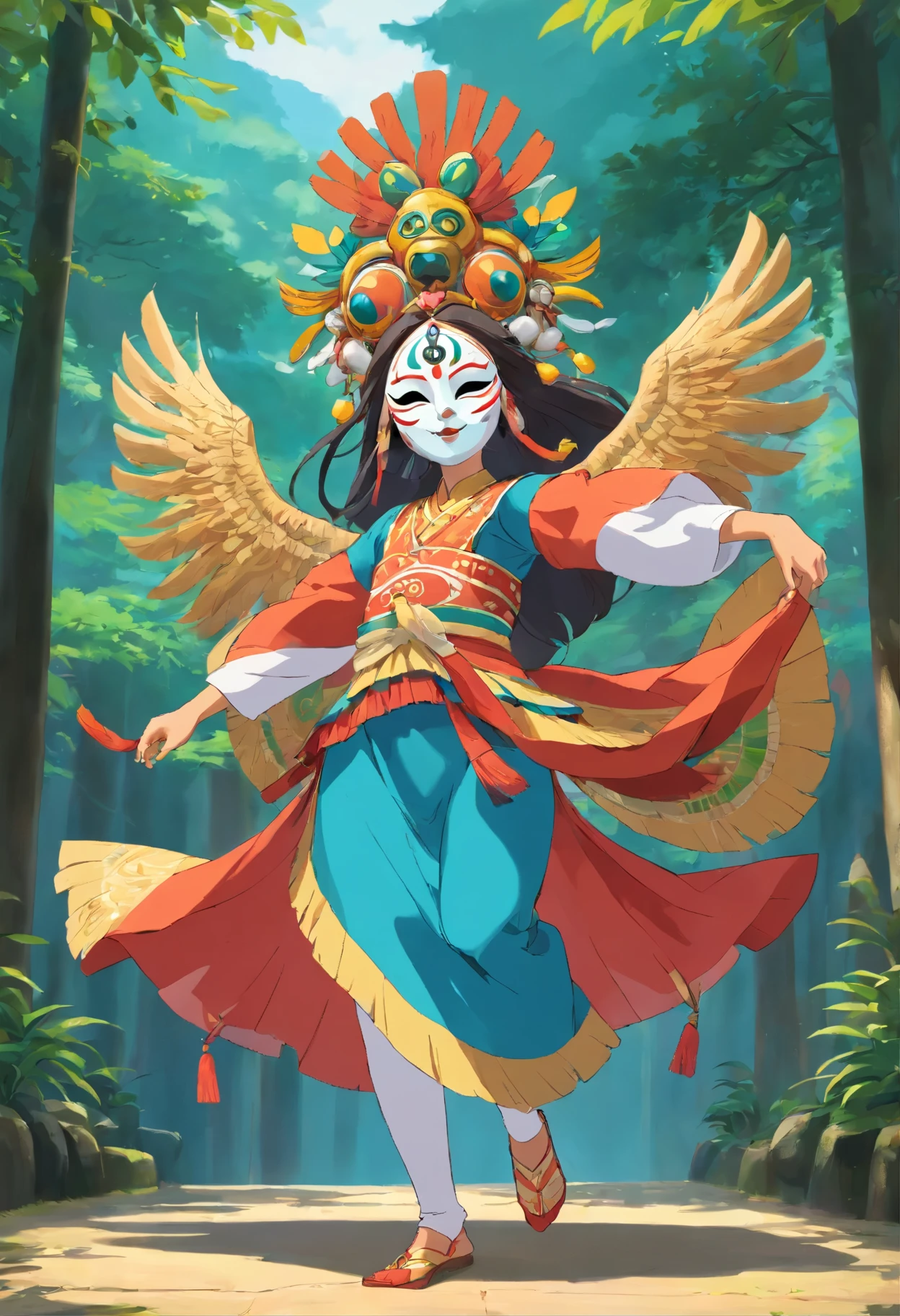 Full body view】Kelana's Mask traditional dancer from Cirebon of West Java