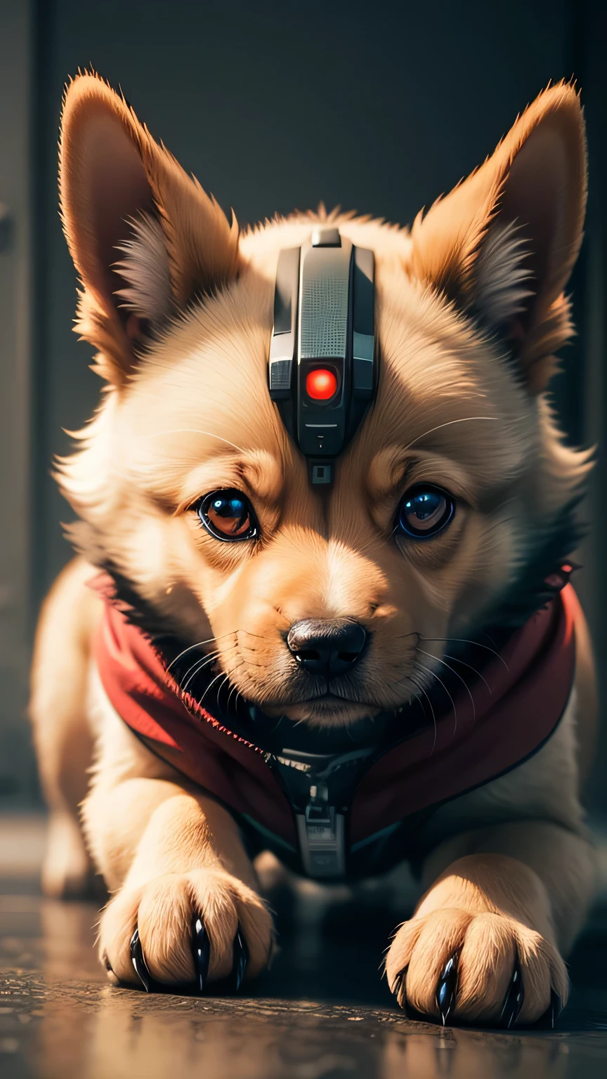 puppy, SF, robot, fear, robot eyes