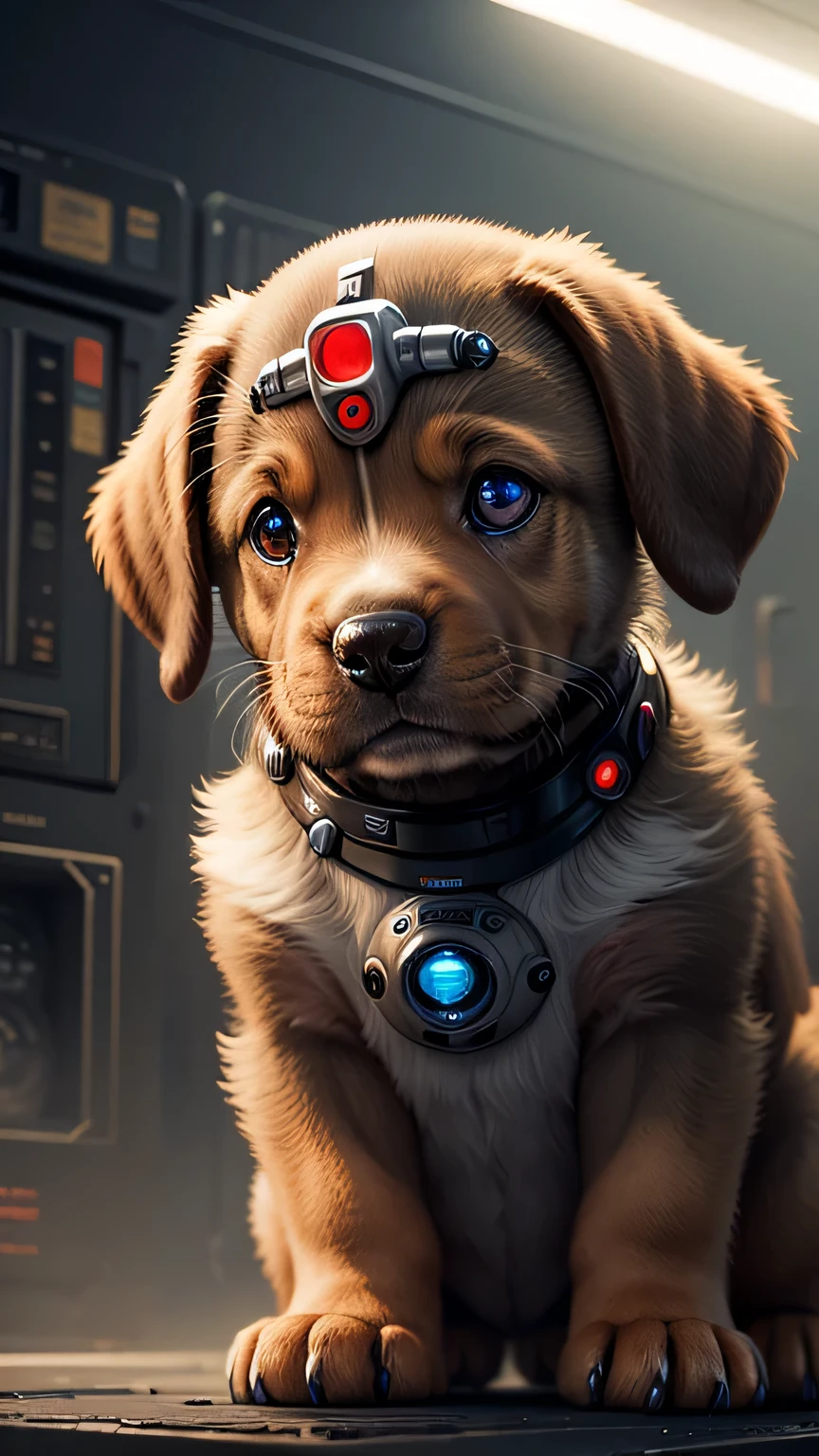 puppy, SF, robot, fear, robot eyes