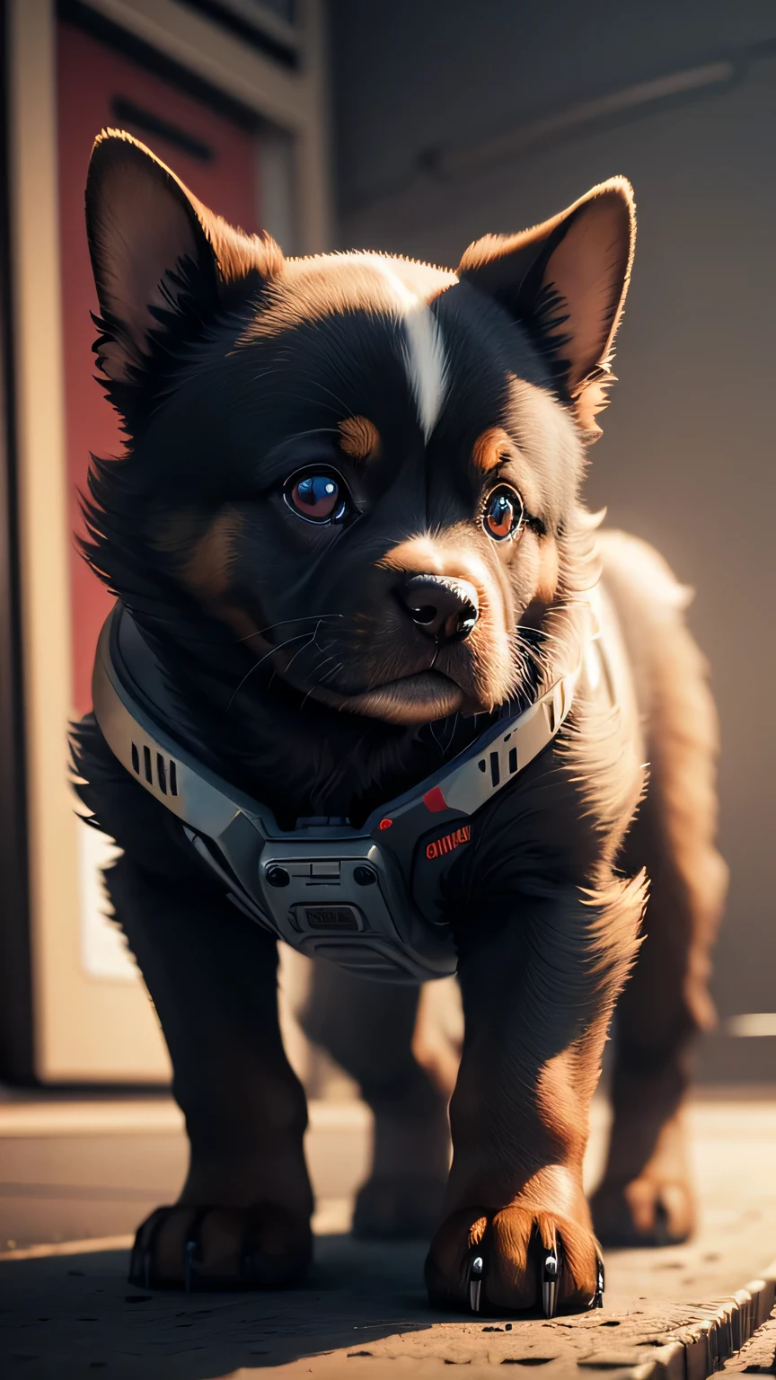 puppy, SF, robot, fear, robot eyes