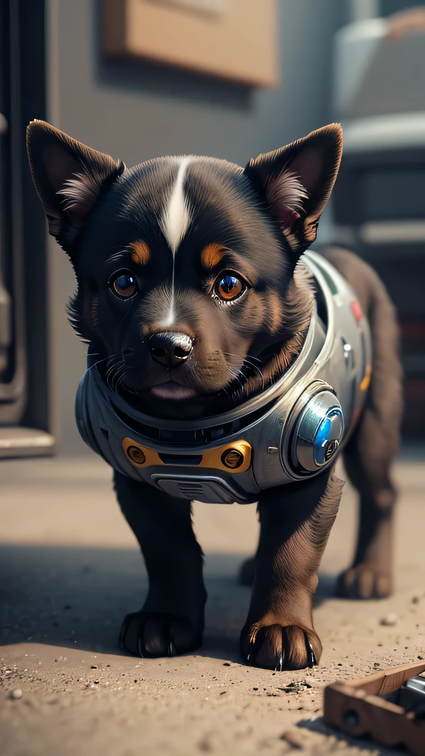 puppy, SF, robot, fear, robot eyes
