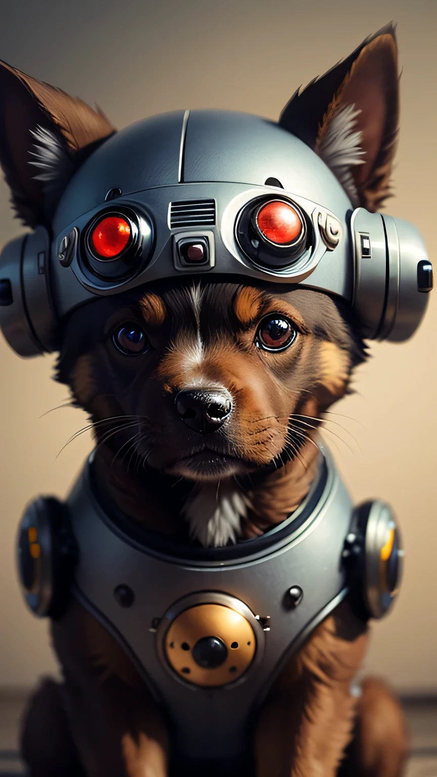 puppy, SF, robot, fear, robot eyes