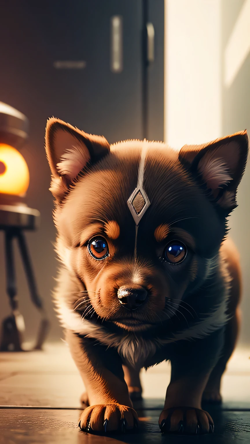 puppy, SF, robot, fear, robot eyes
