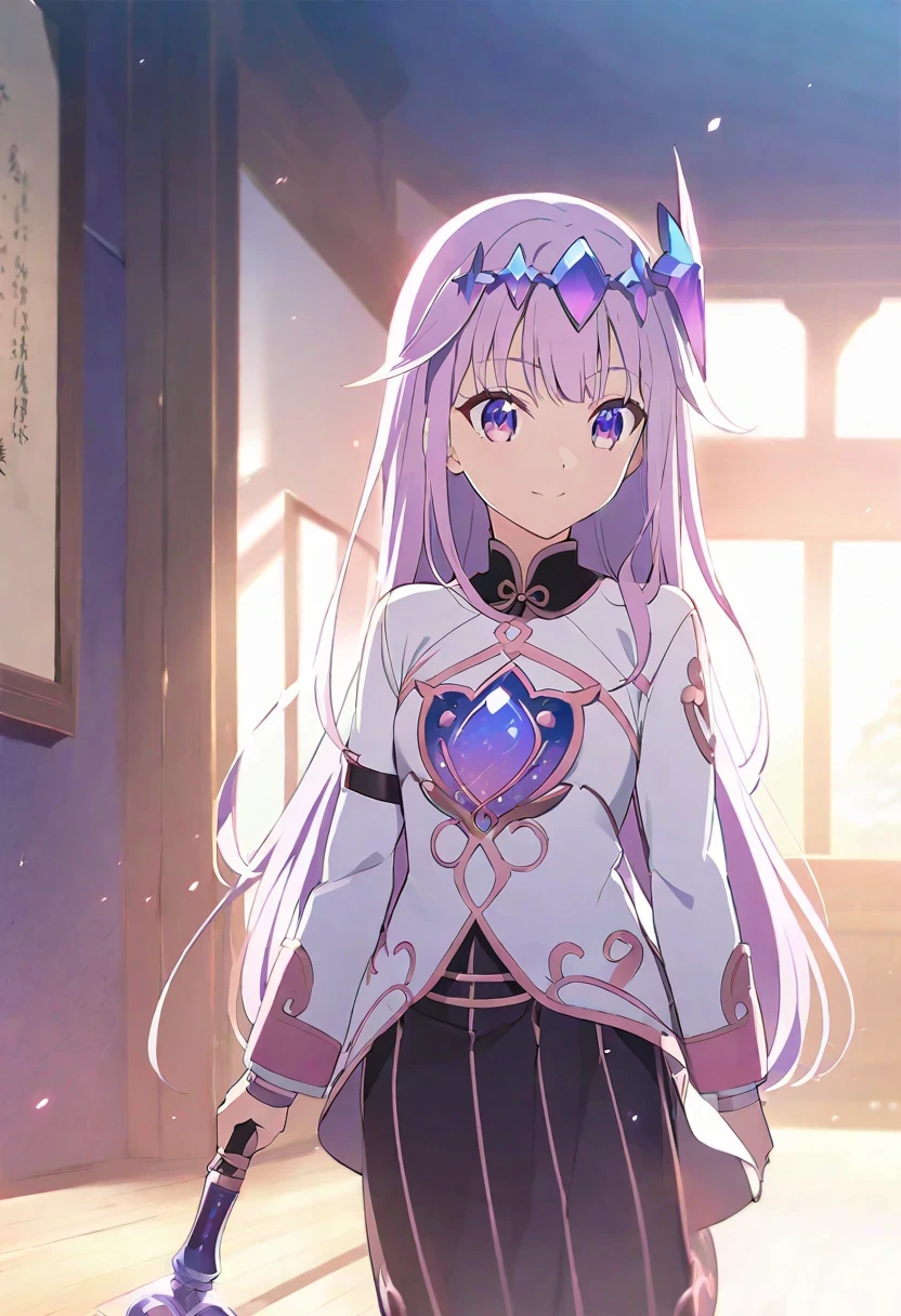 ancient stone jewelry/(Holographic live broadcast/),Anime girl holding a sword in the rain,, anime wallpaper, Detailed key animation art, hd anime wallpaper, Anime cute art style, Light novel cover art, Fate-like anime style/overnight, anime key art, author:Hosomura Kane, Kyoto animation main visual, shuushuu anime image