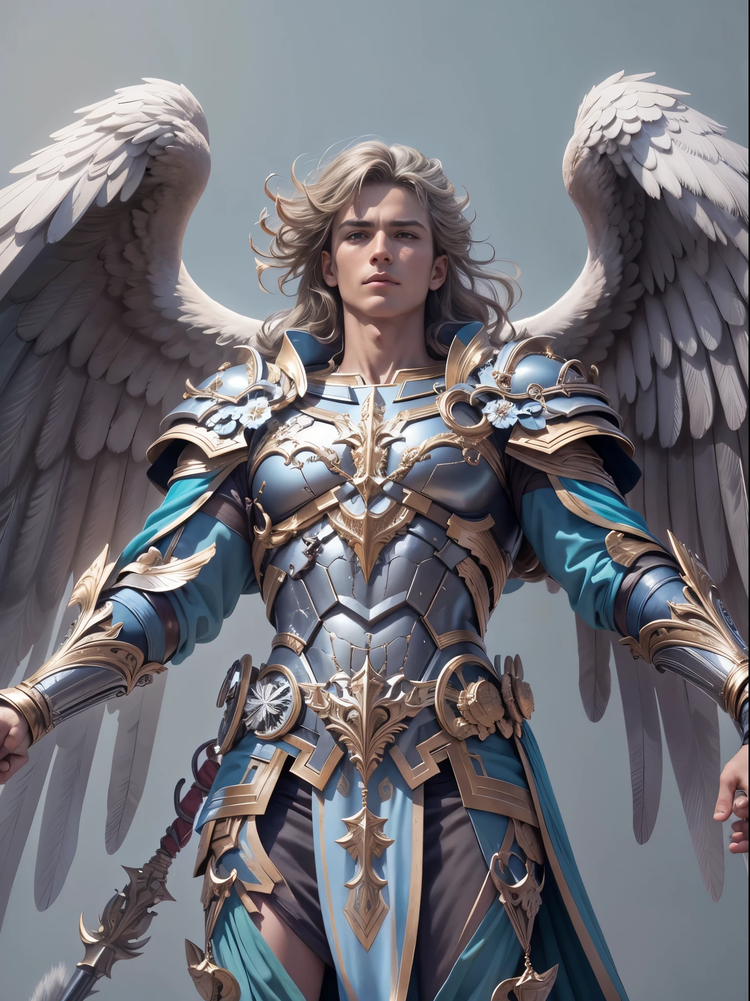 archangel michael、Four Archangel Last Piece,highest quality,super detailed,High resolution,High resolution,4k,Portrait in 4k,8k,8k Portrait,unity 8k wallpaper,Highly detailed CG,realistic,RAW photo,real person,portrait photography,realistic,shiny skin,fine skin,