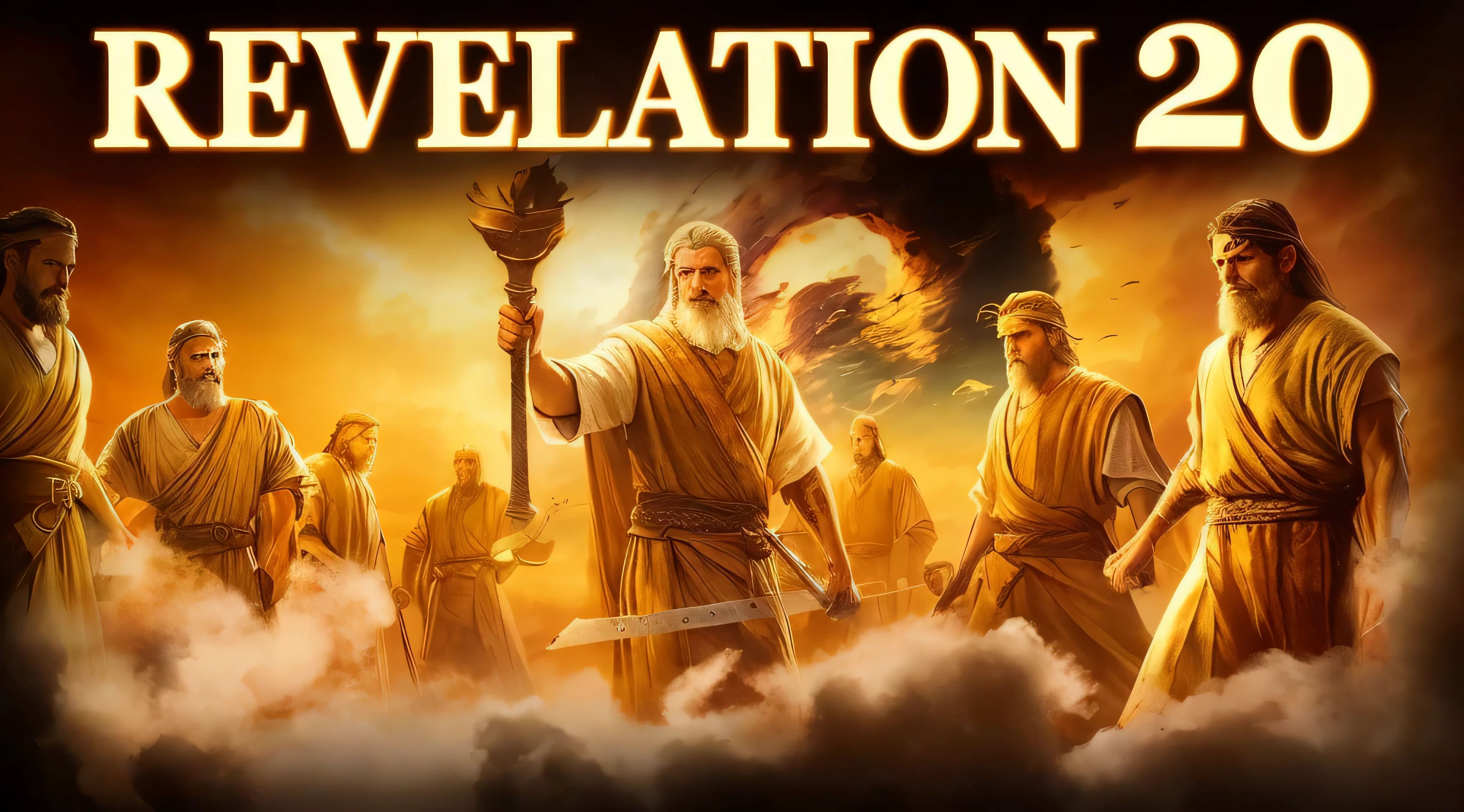 a photo taken from a video game shows a group of men wearing robes, Revelation, salvation, biblical epic film, elevation, evocation, 2029, 2023, 2 0 2 3, civilization, tirada em 2 0 2 0, evolution, 2040, Arte de capa, illustration daily deviation, loading screen”