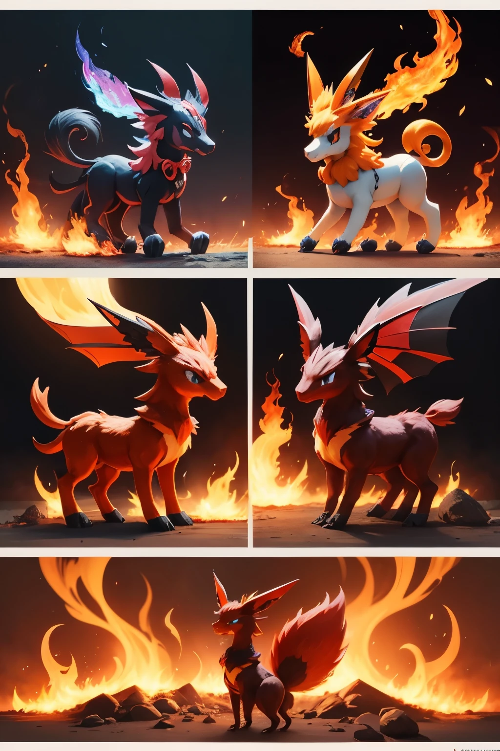Imagine the 3 evolutions of a fire-type Pokémon inspired by chile