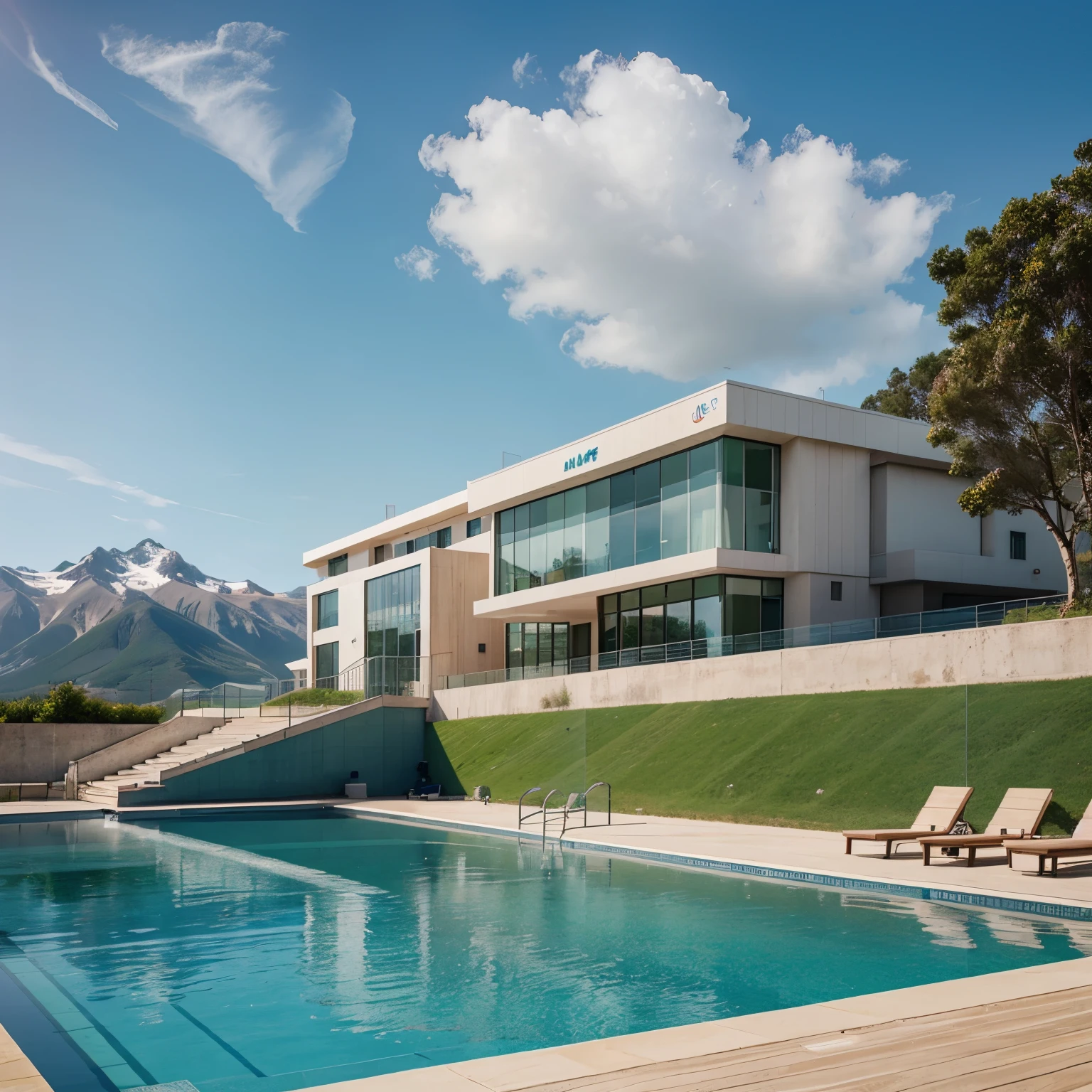 Modern Concept of Sport Center Building, Mountain and Sea view Sport Center Concept