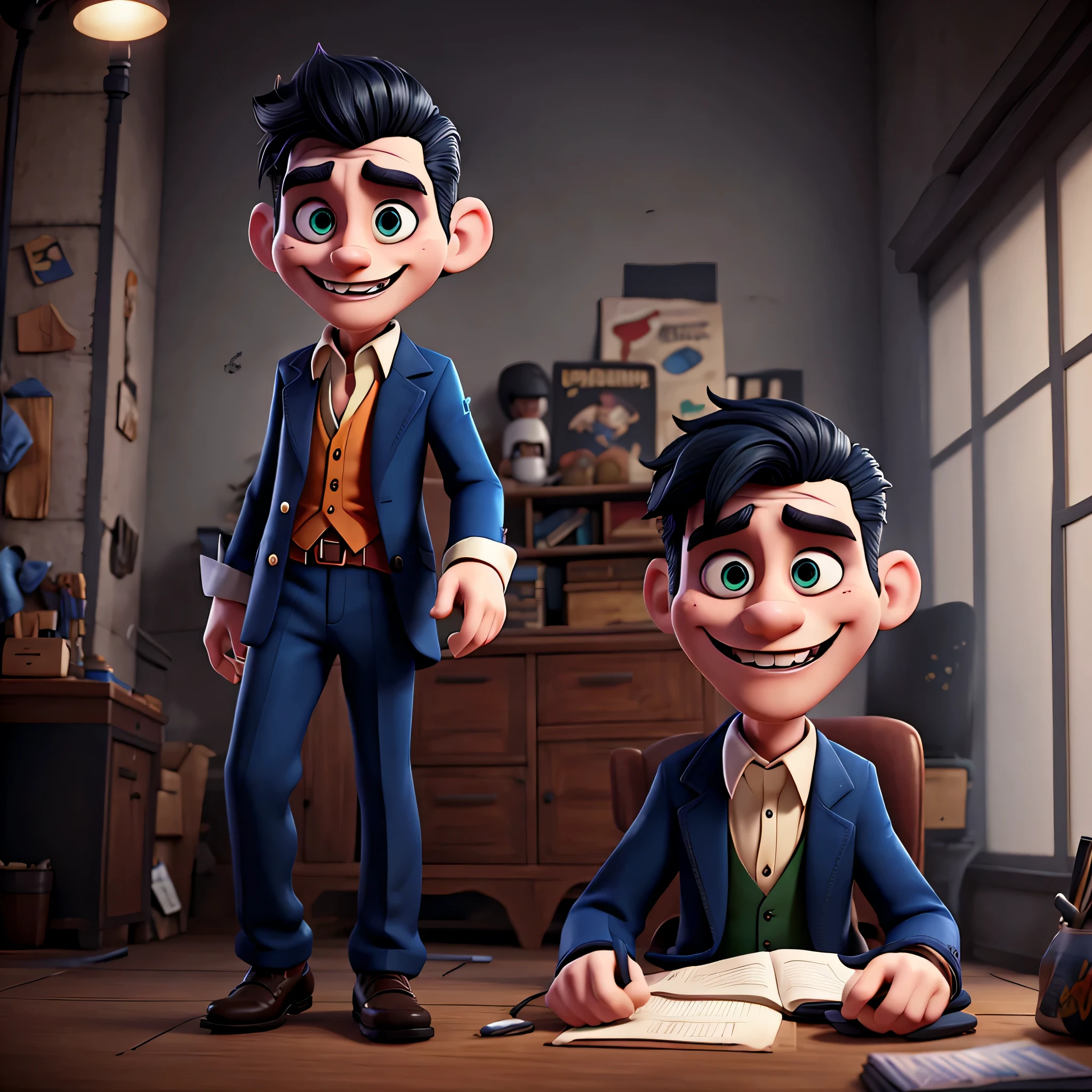 A cartoon joker. Cinematic, realistic, realism unreal engine.