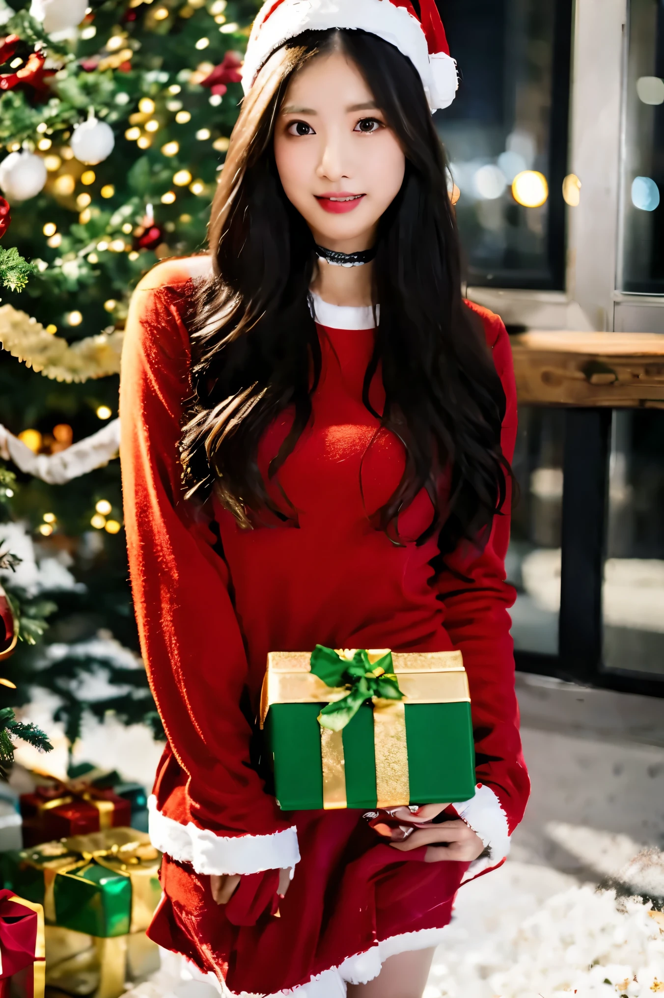 1girl，Christmas_clothing