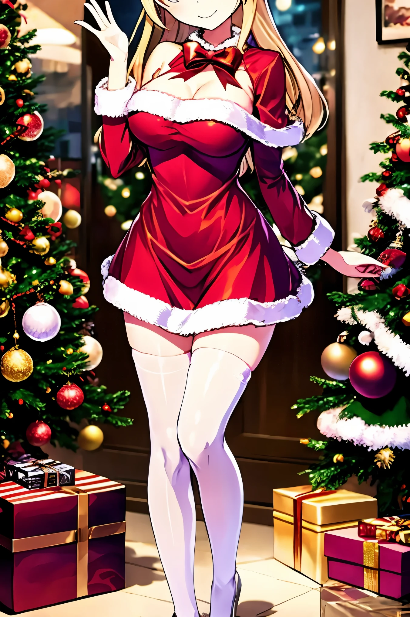 Christmas scene, 1girl, Christmas_clothing