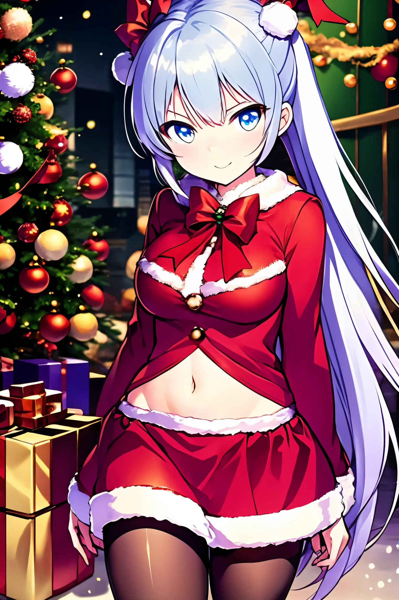 Christmas scene, 1girl, Christmas_clothing