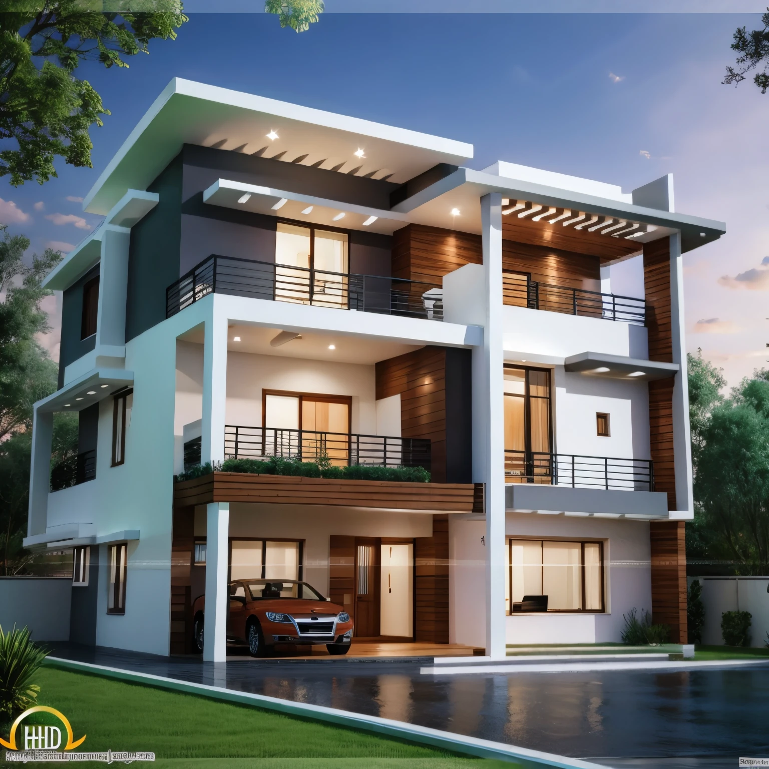 Modern Concept of Luxurious House.