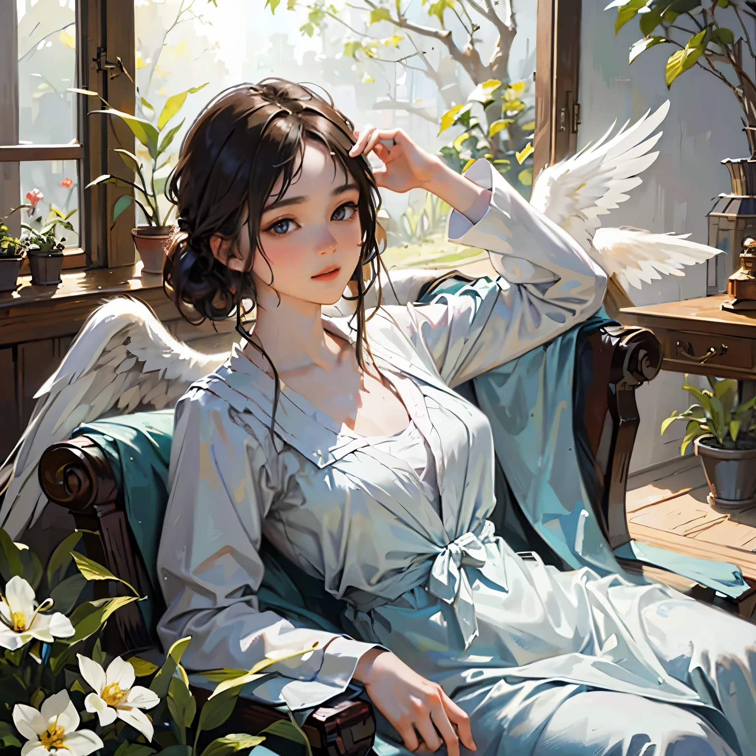angels,photorealistic, highly detailed and very intricate, digital concept art by William Adolphe Bouguereau 