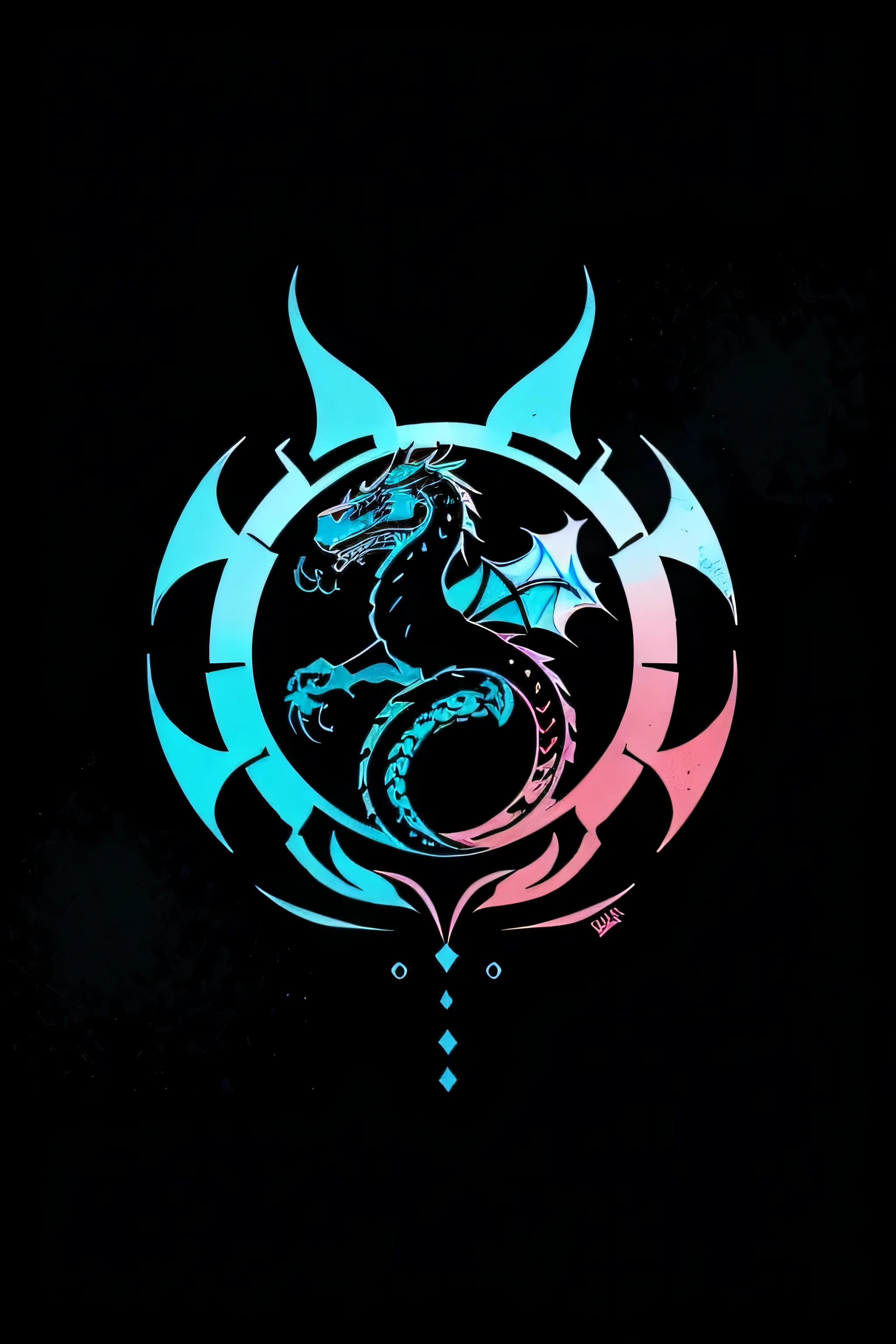 puede hacaerme un logo en forma de dragon de color azul con scamas