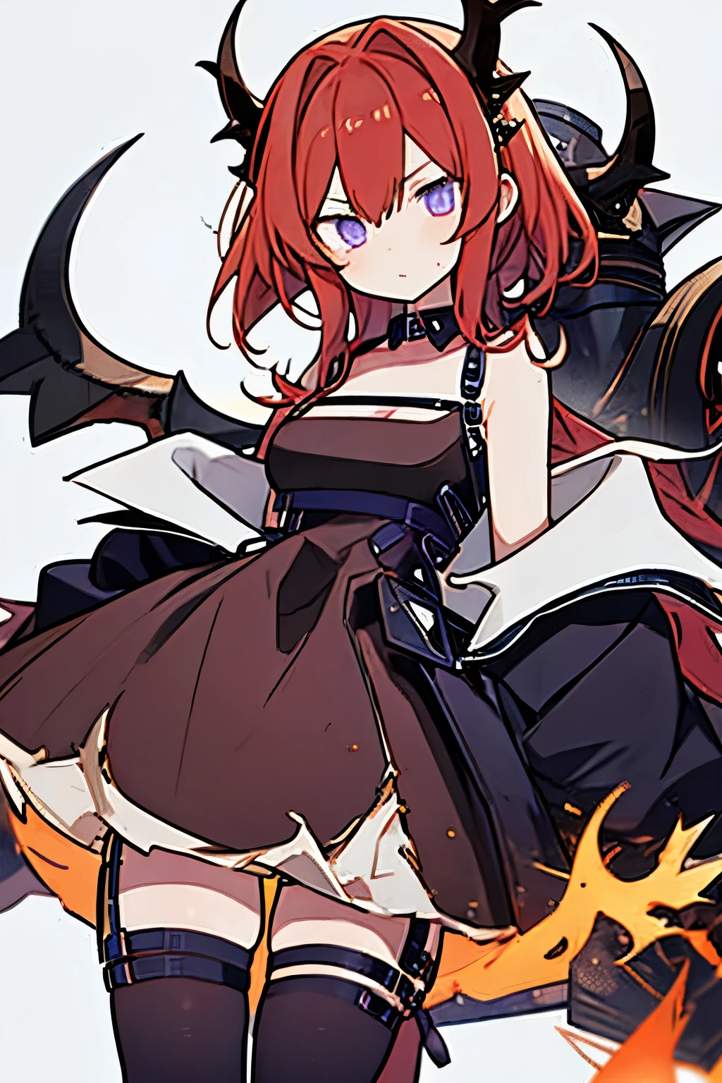 arknights, cute, surtr, staring