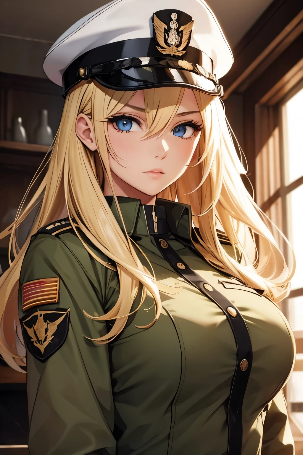 Beautiful girl, blonde, military, sexy,
