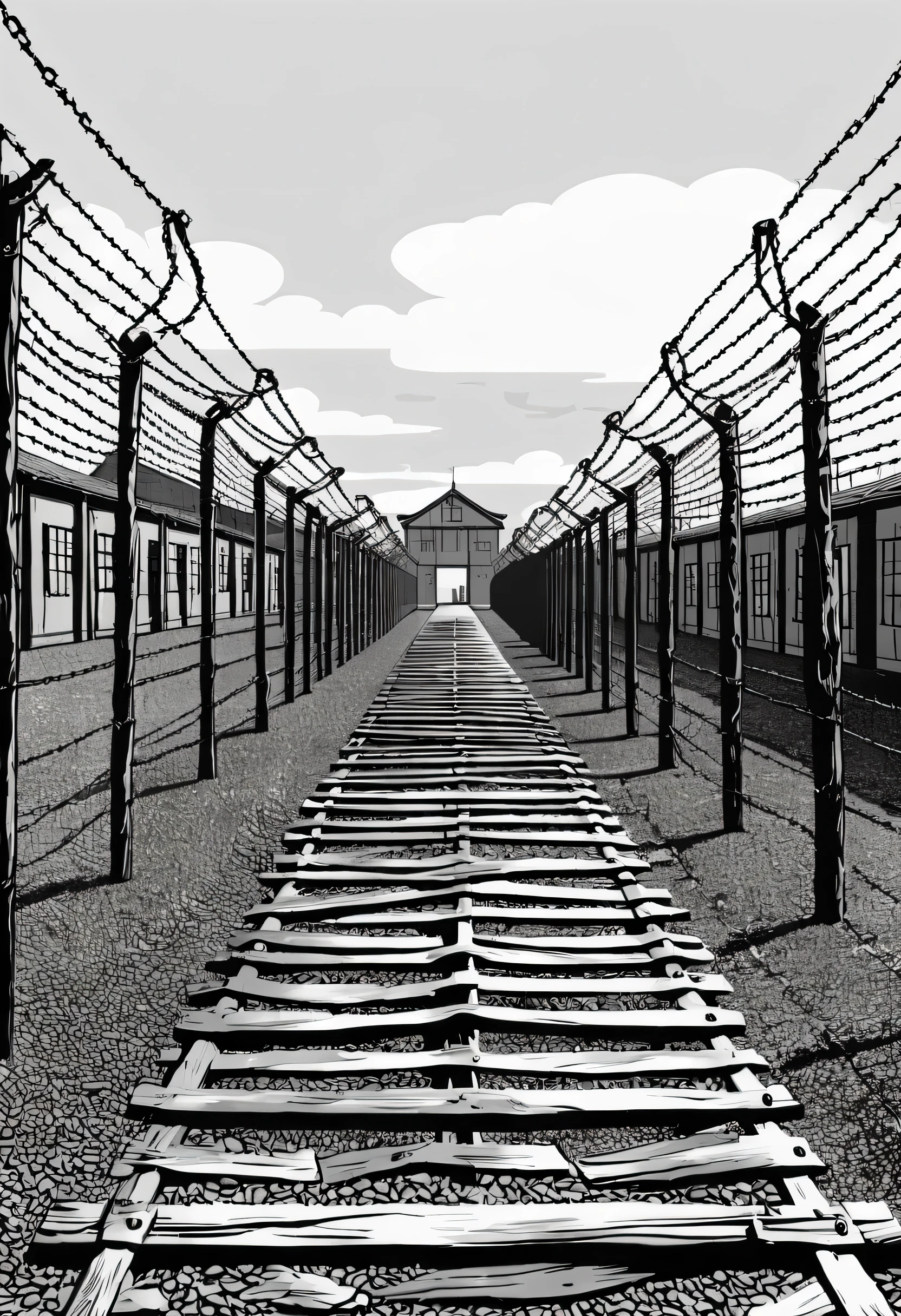 illustration of an image of a concentration camp
