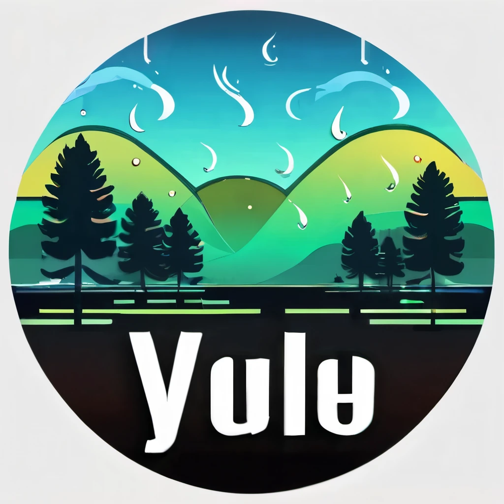 Design a youtube music channel logo with themes of music, healing, nature, and rain