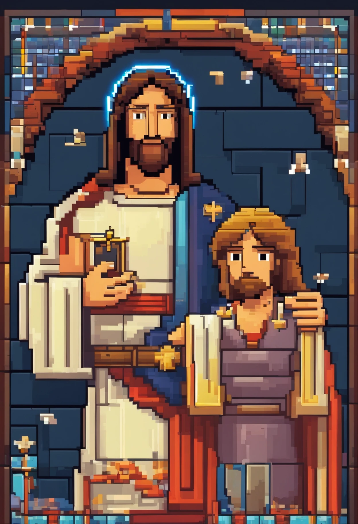 Jesus com uma placa escrita eu te amo Miguel