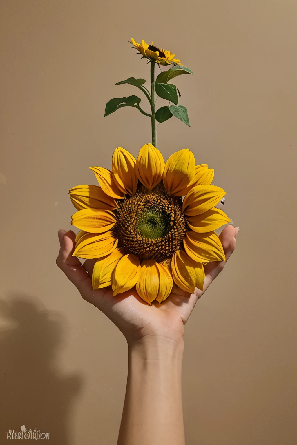 generates a sunflower flower design in hand-drawn illustration style