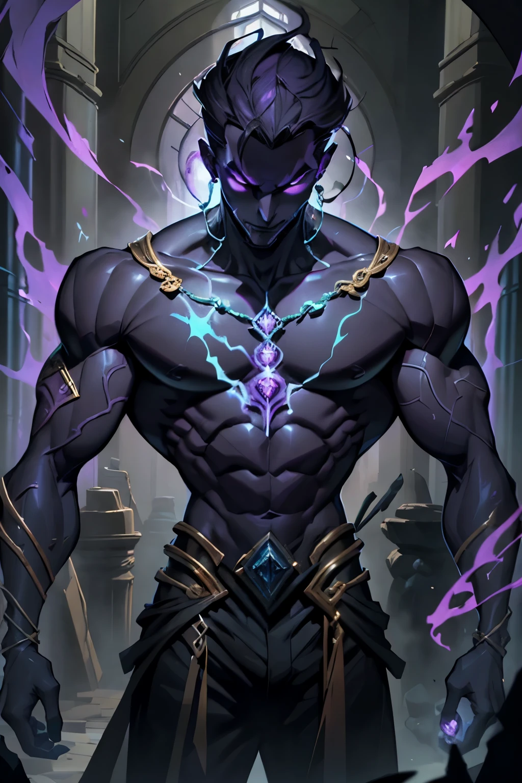 In the grimy underworld of the DC Comics universe, artist Ziraldo masterfully crafts an intriguing image of a man proudly showcasing a trophy with hues of purple and blue. The man's disfigured forms, clad in dark gray attire, exude an aura of mystery and strength. With bold outlines defining every muscular contour, his body is a testament to the artist's expertise in creating dynamic and imposing figures. The trophy he holds is bedecked with glimmering gemstones, reflecting the light in all directions, adding to the image's allure. Despite the booru-inspired style, this