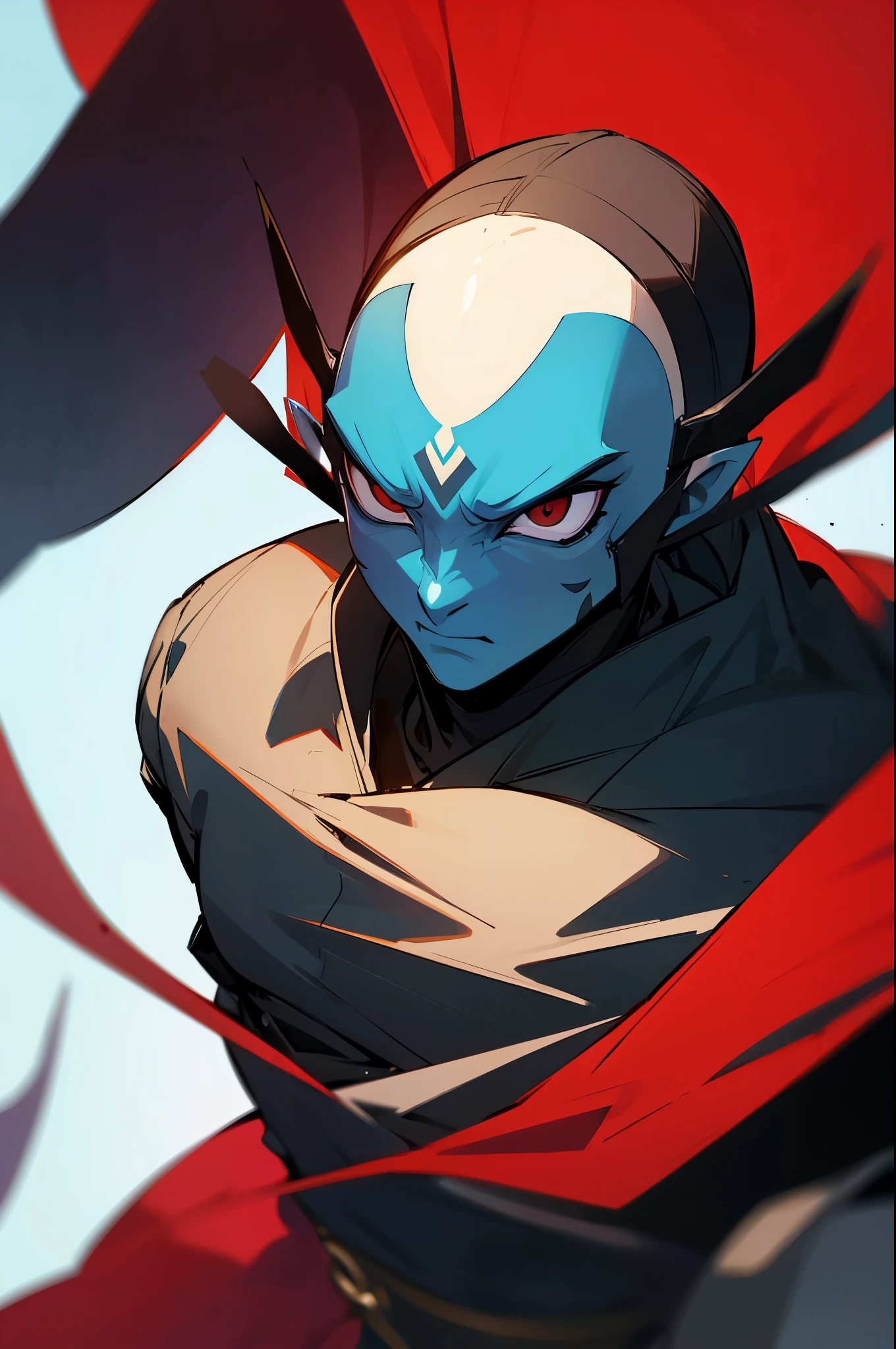 avatar,creepy mask, black robbed outfit, young male