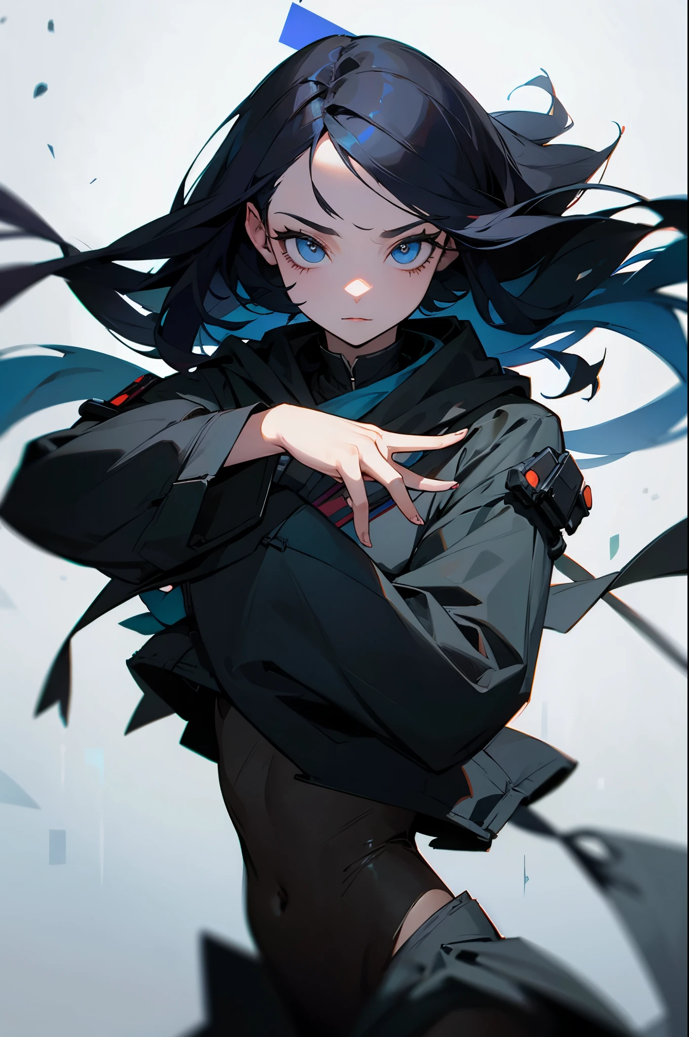 avatar,creepy mask, black robbed outfit, young female