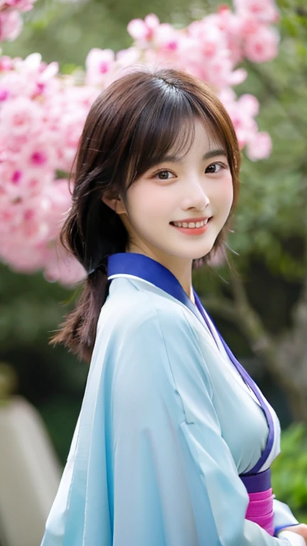 Japanese、girl、Fair skin、very slender、high resolution、((Kimono appearance))、laughing