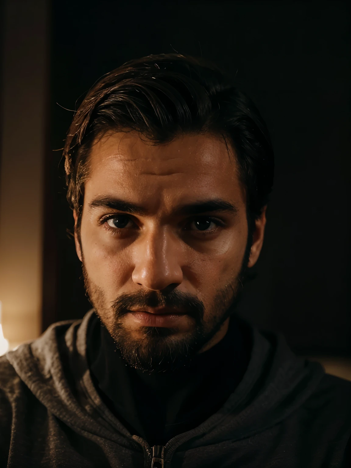 um homem de estatura imponente. Ele era alto e esguio, with a penetrating look that denoted intelligence and determination. Seus cabelos eram negros como a noite, e ele vestia um terno escuro que o fazia parecer ainda mais misterioso"