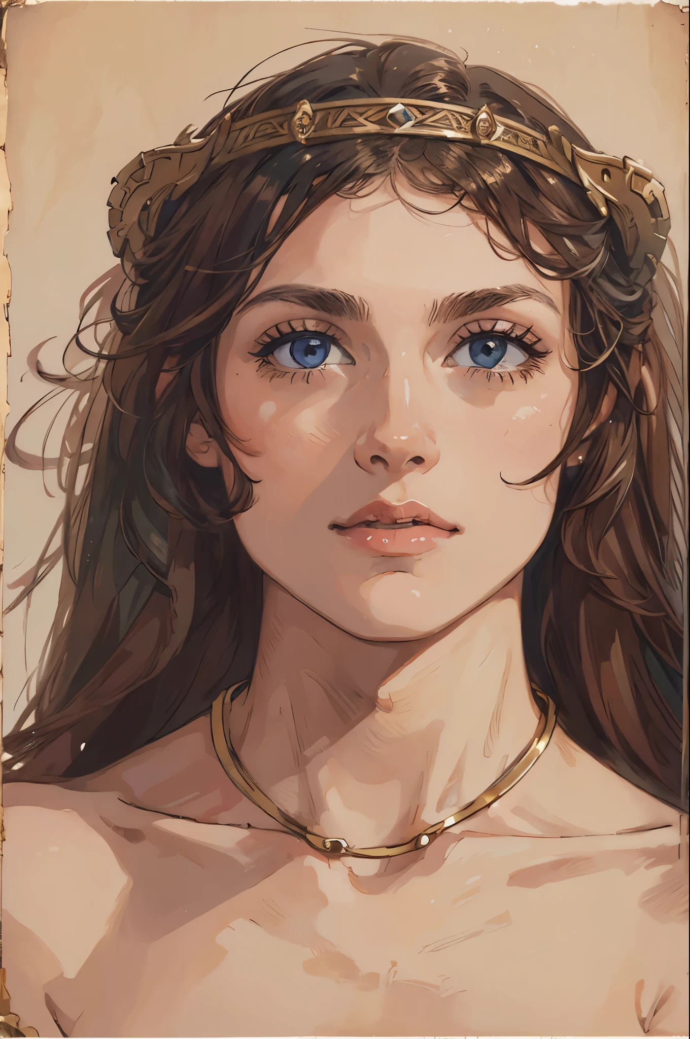 Personagem mulher estilo atompunk Fiona rainha Anna de Arendelle com marcas de guerras Imagem de desenho animado de uma mulher .Ilustra??o estilo desenho animado, estilo de arte dos desenhos animados, estilo de arte dos desenhos animados, digital illustration style, estilo atompunk design de personagens altamente detalhado, arte digital detalhada coragem, Forest fan art, Design de personagens de retrato, beautiful digital illustration, retrato de alta qualidade, Arte em quadrinhos, mulher jovem cabelo com transas lindas . Queen Anna of ArendelleBeautiful lined eyes Medium large bust and wonderful sexy clothes. image expression of sexual desire from waist to head illustration Queen Anne of Arendelle atompunk style Fallout 4 style pose playboy magazine sensual witch Character cartoon style facial expression happy beautiful smile and six medium small portrait mode waist up with lots of gold around her other stones precious portrait mode waist up queen of the south Jennifer Connelly GTA scenery dominatrix gold coins chest with jewelry with her boyfriend, um homem com barba preta, armado com um estilo militar,