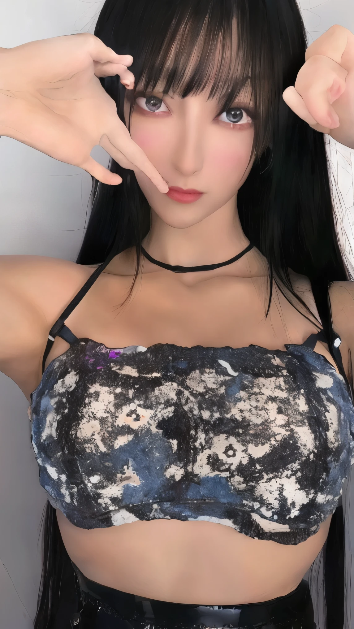 (La mejor calidad,8k,Ultra detallado),(realista:1.37),(Retratos,Artistas conceptuales),colores intensos,sharp focus,(lluvia:0.9),(ojos enojados:1.1),long, damp black hair,Glass barrel bottom,Contacto visual con el espectador,Fondo de tormenta intensa,Lluvia interminable)