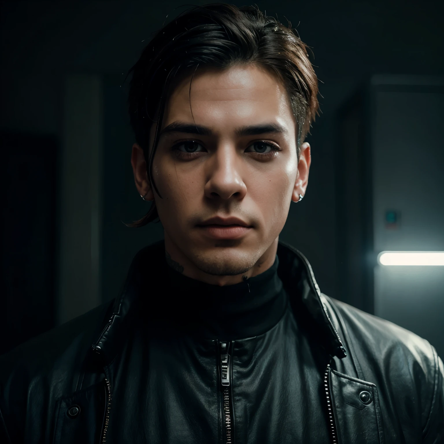 Change background cyberpunk handsome boy realistic face 8k, ultra realistic swag King style tiktok profile photo