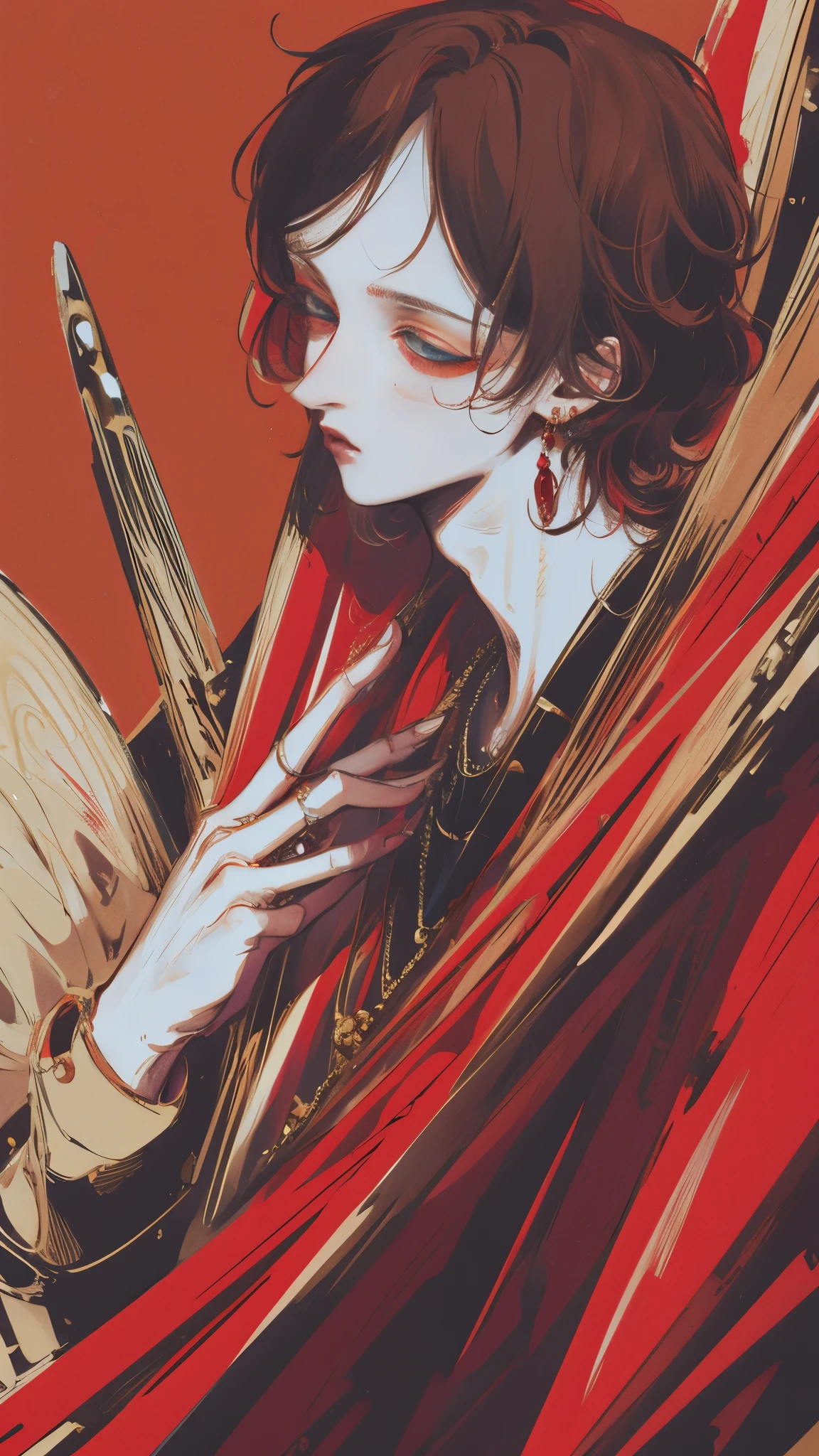 best quality,4k,8k,highres,masterpiece:1.2,ultra-detailed,realistic:1.37,Galileo Galilei,1boy, one of the most famous astronomers in history, 1boy dark brown red ochre hair, dark golden eyes, purple red magenta fashion coat, Galileo Galilei is portrayed with exquisite attention to detail, capturing his iconic features and expressions. He is wearing a stylish red attire that combines the fashion of the 17th century with the unique aesthetic of "Bungo Stray Dogs". Galileo Galilei is depicted with beautiful detailed eyes, reflecting his curiosity and intelligence