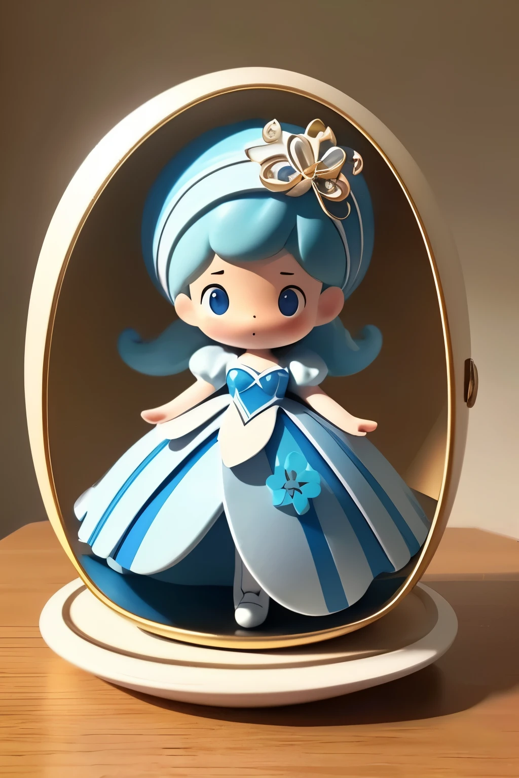 Three-dimensional art made of paper cutouts arranged in a spherical shape、The theme is Cinderella