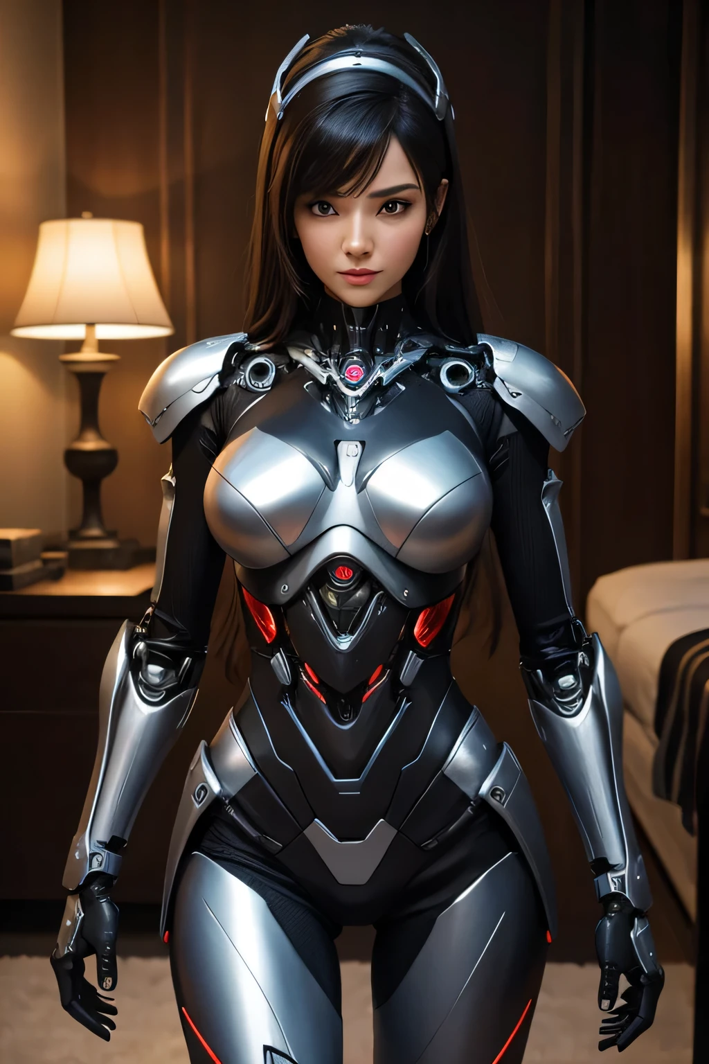 A married woman turned into an evil robot　Machine body　mechanical limbs　I&#39;Iは夫の中で待っています&#39;Iの部屋, Hmm, retina, masterpiece, Accurate, anatomically correct, rough skin, Super detailed, advanced details, high quality, Awards, 最high quality, High resolution