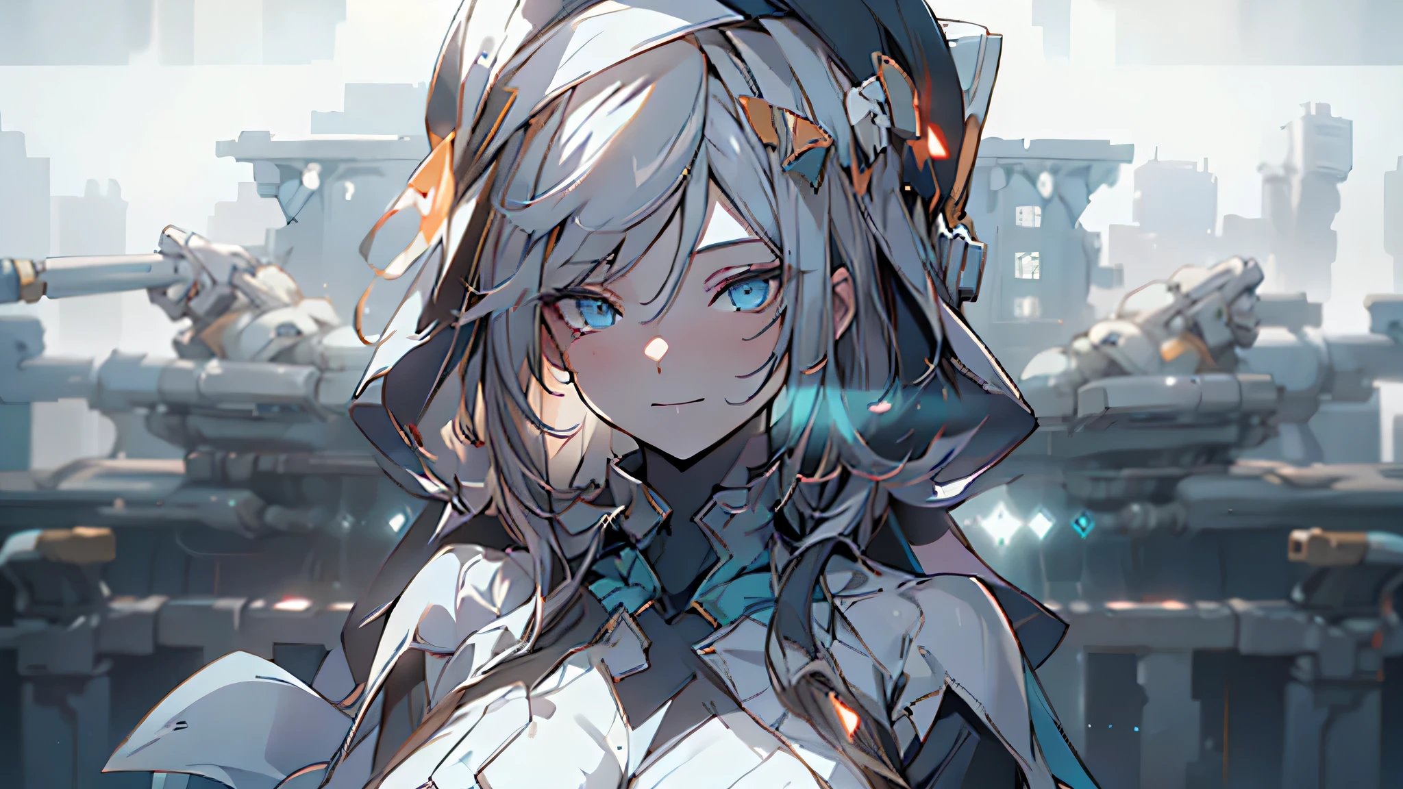 1 adult woman, High detail mature face, long bread blond hair, smile, blue eyes, black and white Nun hat, high res, ultra sharp, 8k, masterpiece, looking at viewer, long black gloves, Sharp eyes, ((Best quality)), ((masterpiece)), 3D, HDR (High Dynamic Range),Ray Tracing, NVIDIA RTX, Super-Resolution, Unreal 5,Subsurface scattering, PBR Texturing, Post-processing, Anisotropic Filtering, Depth-of-field, Maximum clarity and sharpness, Multi-layered textures, Albedo and Specular maps, Surface shading, Accurate simulation of light-material interaction, Perfect proportions, Octane Render, Two-tone lighting, Wide aperture, Low ISO, White balance, Rule of thirds,8K RAW, Aura, masterpiece, best quality, Mysterious expression, magical effects like sparkles or energy, flowing robes or enchanting attire, mechanic creatures or mystical background, rim lighting, side lighting, cinematic light, ultra high res, 8k uhd, film grain, best shadow, delicate, RAW, light particles, detailed skin texture, detailed cloth texture, beautiful face, fighting stance , holding staff