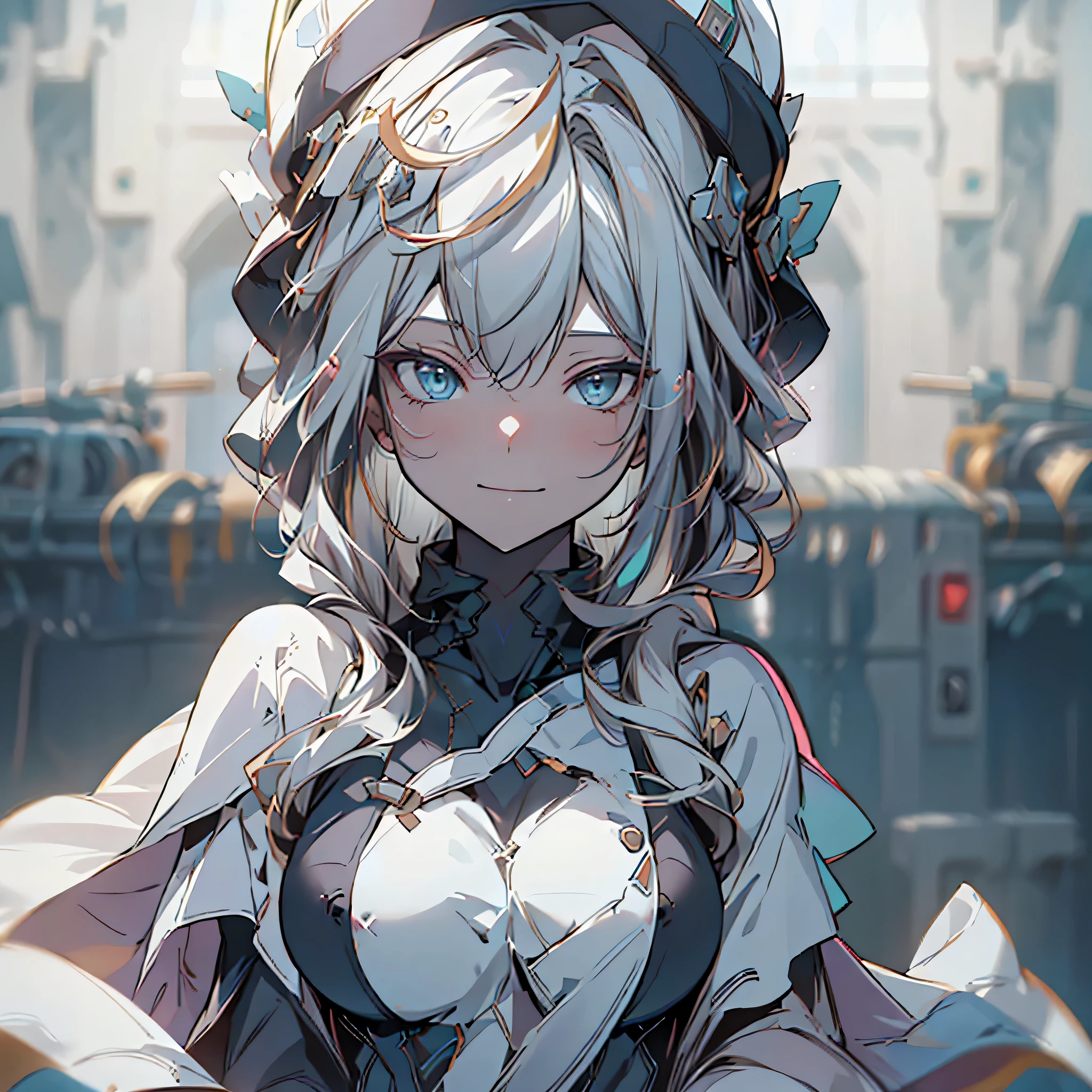 1 adult woman, High detail mature face, long bread blond hair, smile, blue eyes, black and white Nun hat, high res, ultra sharp, 8k, masterpiece, looking at viewer, long black gloves, Sharp eyes, ((Best quality)), ((masterpiece)), 3D, HDR (High Dynamic Range),Ray Tracing, NVIDIA RTX, Super-Resolution, Unreal 5,Subsurface scattering, PBR Texturing, Post-processing, Anisotropic Filtering, Depth-of-field, Maximum clarity and sharpness, Multi-layered textures, Albedo and Specular maps, Surface shading, Accurate simulation of light-material interaction, Perfect proportions, Octane Render, Two-tone lighting, Wide aperture, Low ISO, White balance, Rule of thirds,8K RAW, Aura, masterpiece, best quality, Mysterious expression, magical effects like sparkles or energy, flowing robes or enchanting attire, mechanic creatures or mystical background, rim lighting, side lighting, cinematic light, ultra high res, 8k uhd, film grain, best shadow, delicate, RAW, light particles, detailed skin texture, detailed cloth texture, beautiful face, fighting stance , holding staff
