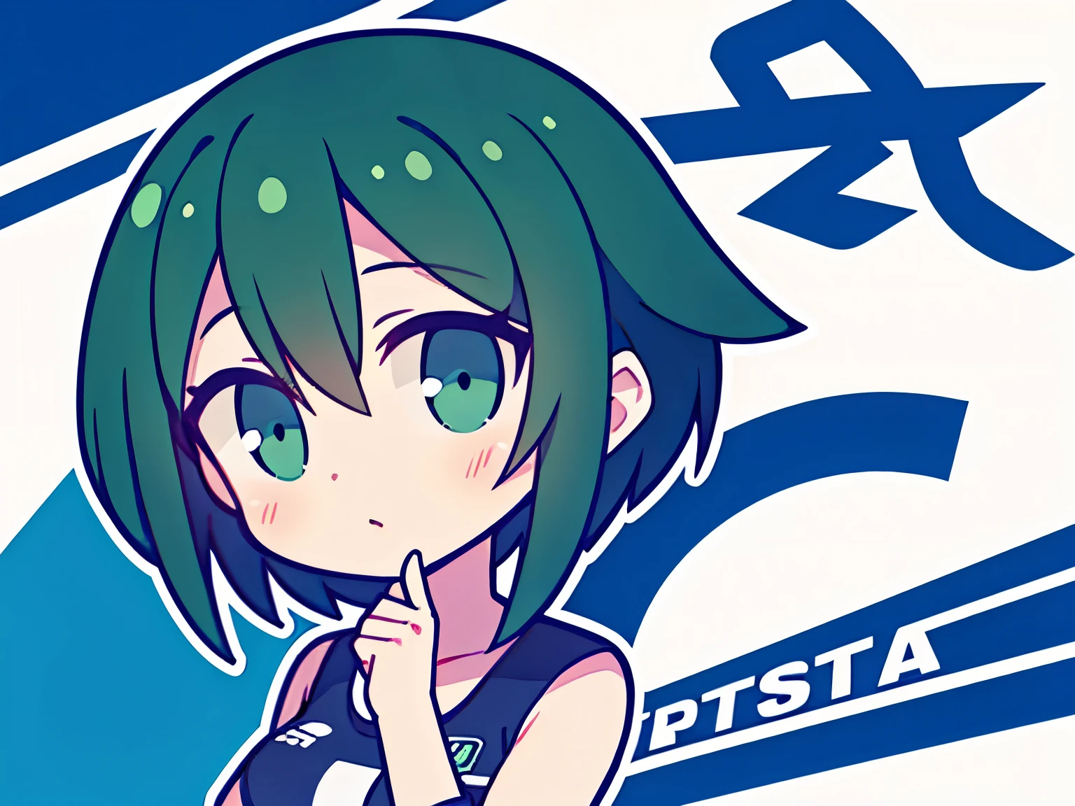 Logo of a girl with short green black hair from a car customization company called Infortunio wearing racing clothes
