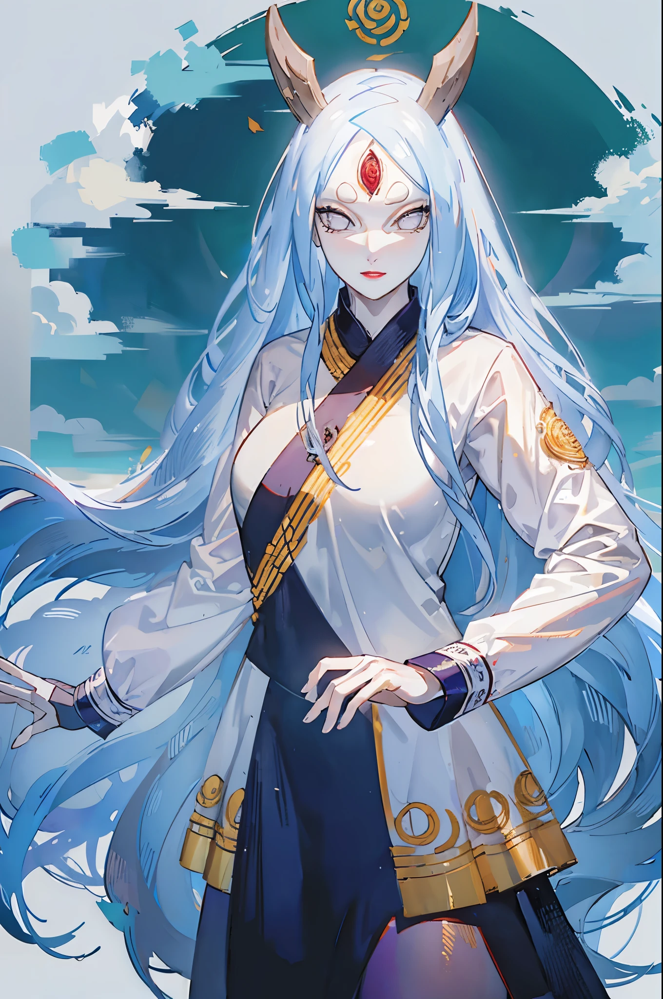 Kaguya, (obra de arte, melhor qualidade, alta qualidade:1.4), arte profissional, detalhes intrincados, field of vision, sharp focus, Olhar sedutor, (corar:1.3), sorriso, ao ar livre, olhando para o espectador, moody lighting, (olhos com detalhes perfeitos:1.2, olhos brilhantes, pele branca brilhante, long hair a braid:1.2), (Seios enormes), sexy, chinese dress, (Eu sou), (erotic:1.1)