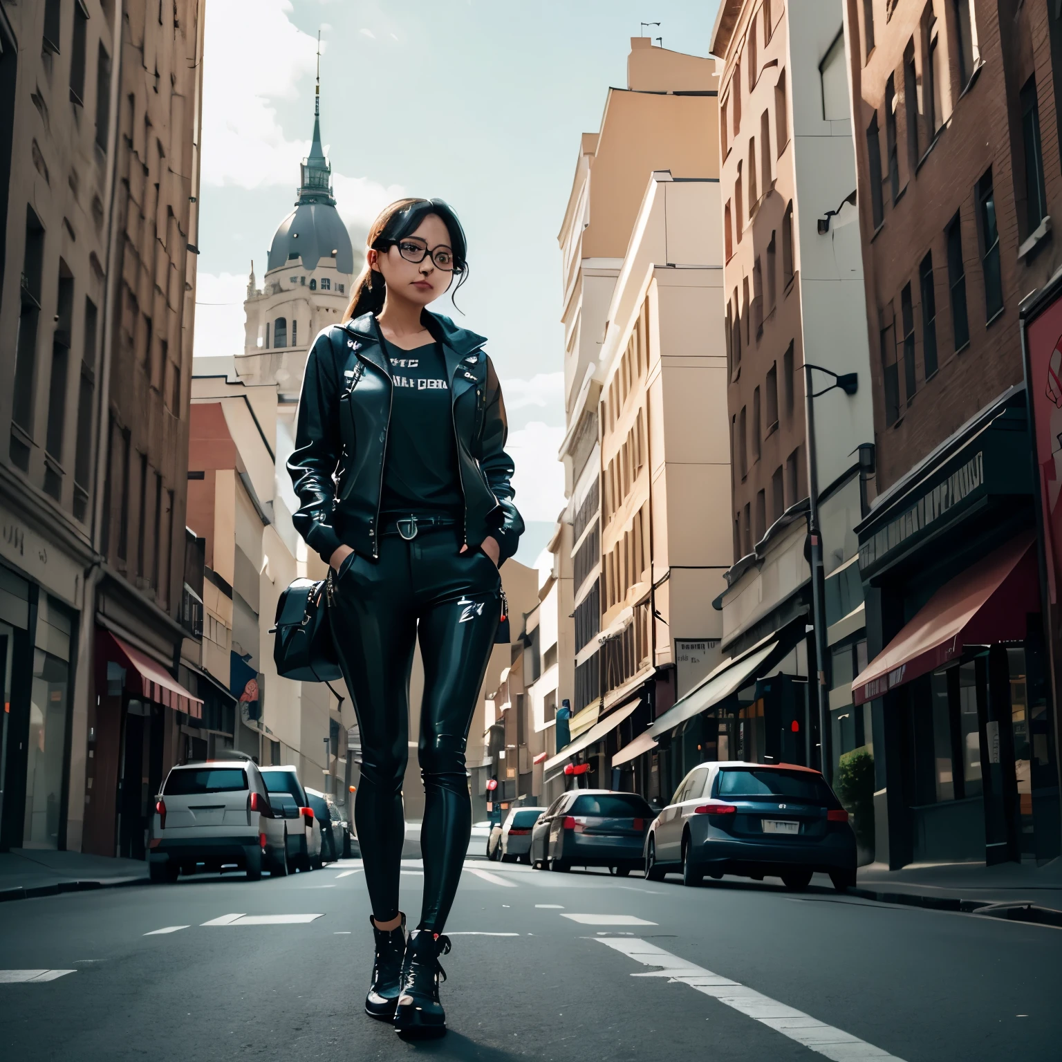girl-robot in the big cityl